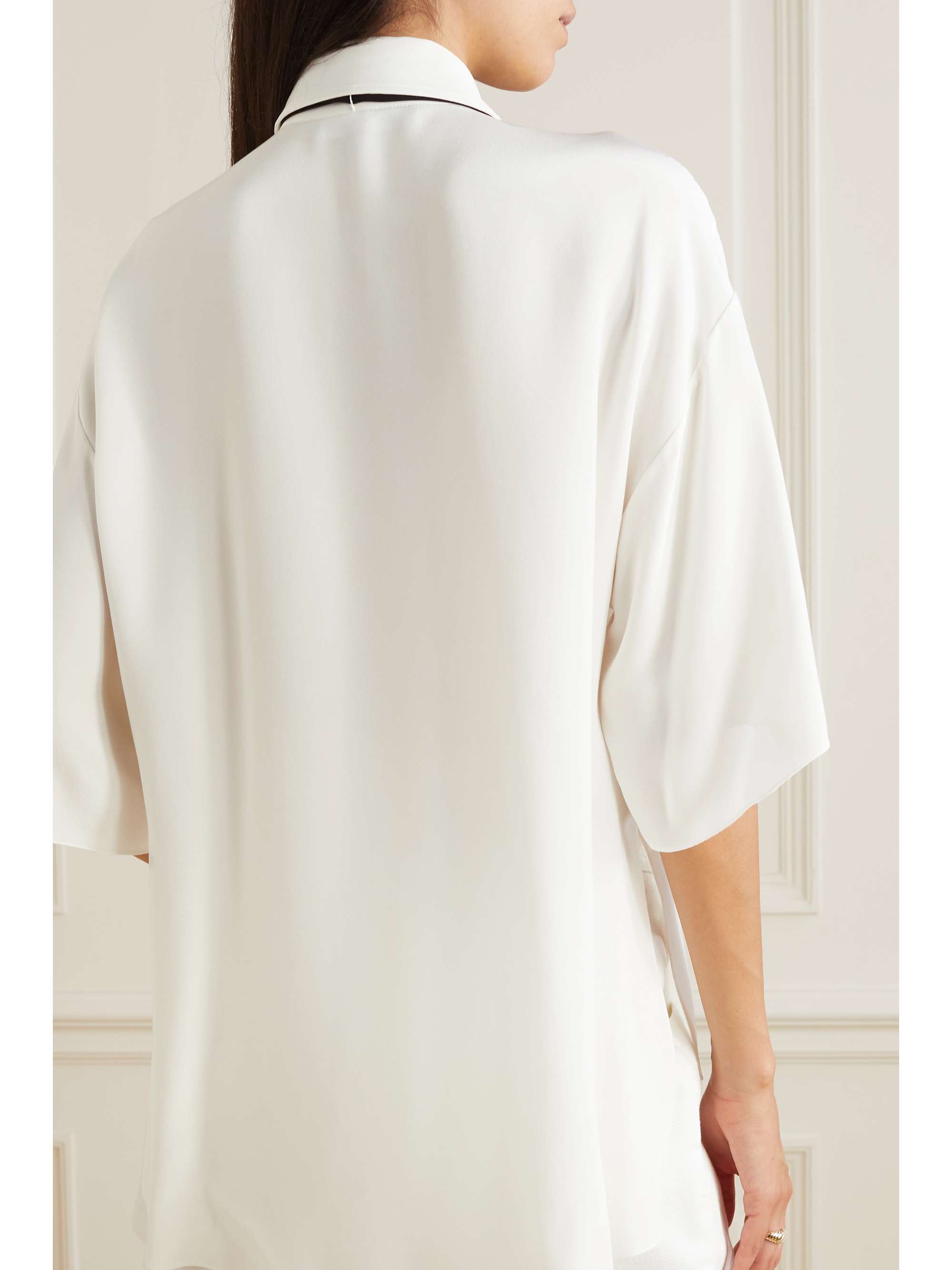 RALPH LAUREN COLLECTION Soloman oversized mulberry silk shirt