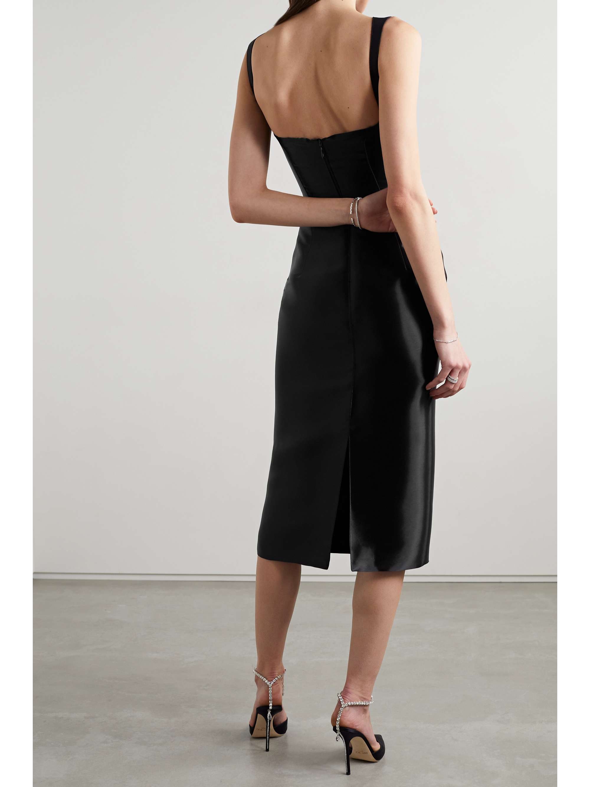 RALPH LAUREN COLLECTION Arella mulberry silk-blend satin midi dress