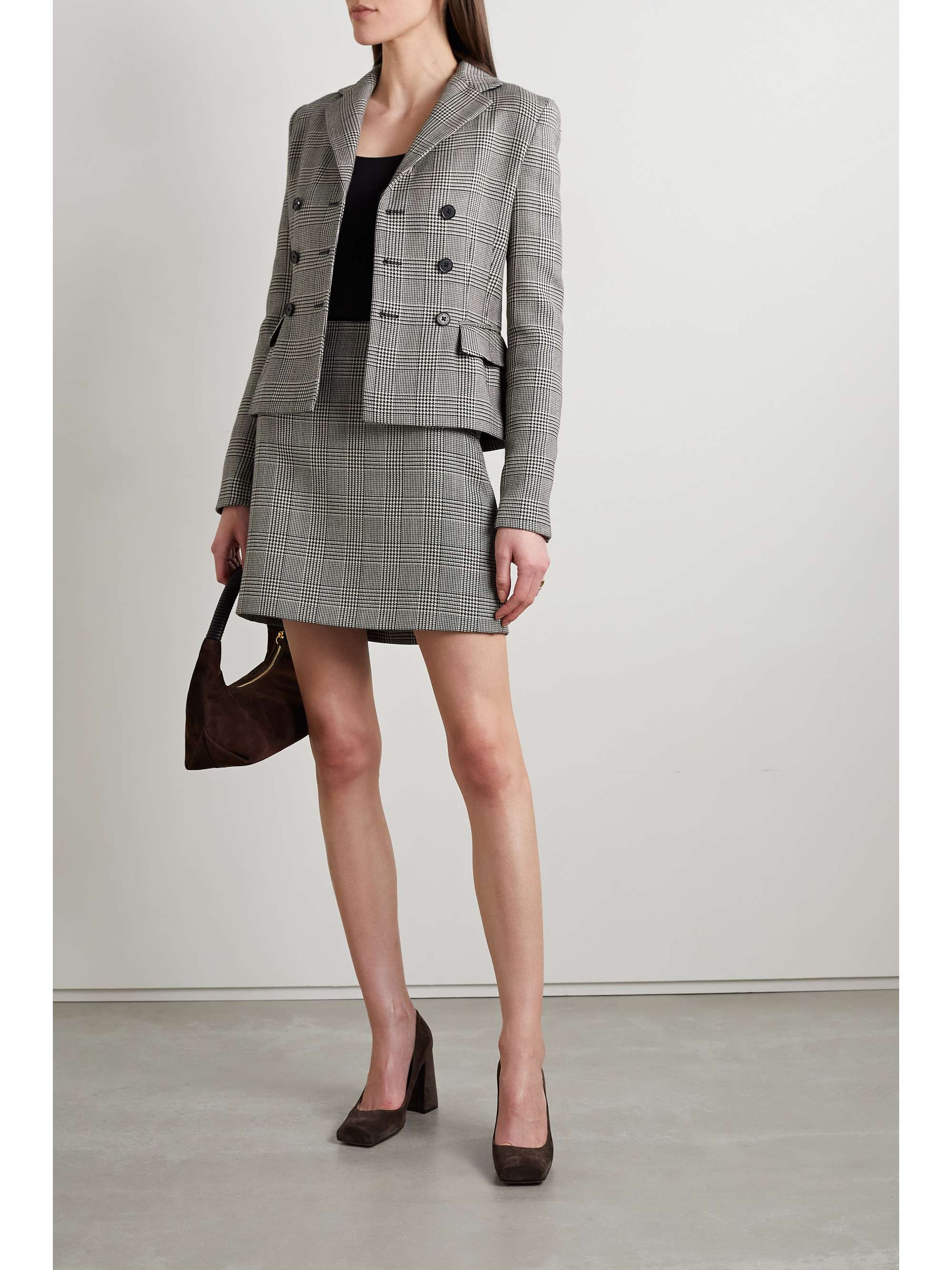 RALPH LAUREN COLLECTION Carreen houndstooth wool mini skirt | NET-A-PORTER