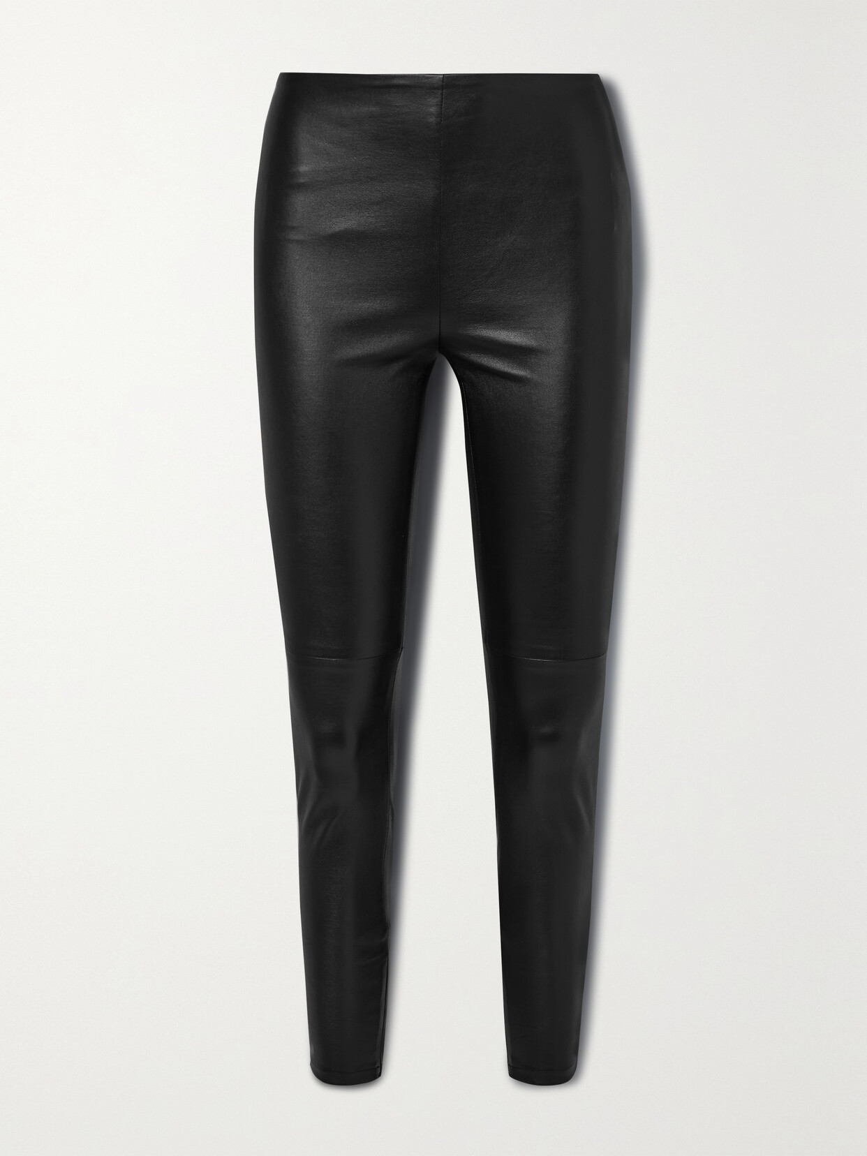 Polo Ralph Lauren Eleanora Stretch-leather Leggings In Black