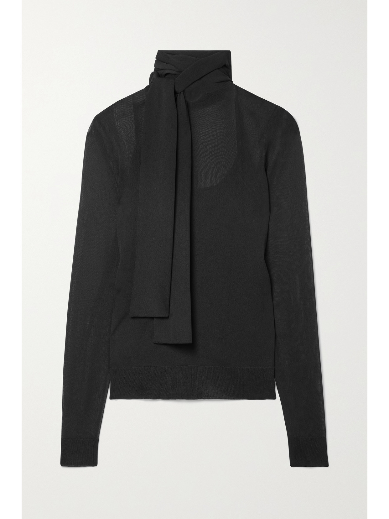 Ralph Lauren Collection Draped Mulberry Silk Turtleneck Top