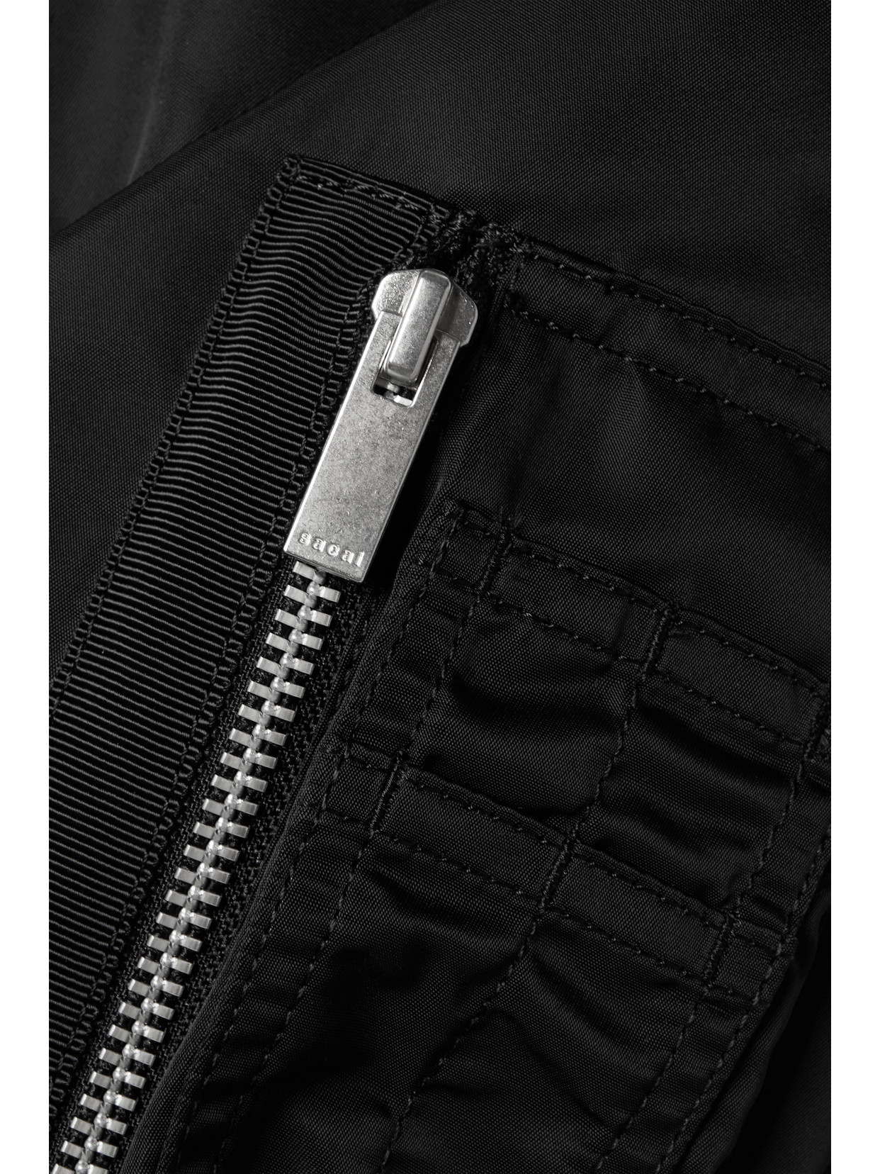 Ma-1 Ruched-sleeve Bomber Jacket In Black
