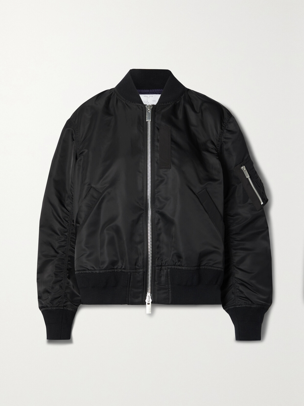 Sacai Ma-1 Shell Bomber Jacket In Black