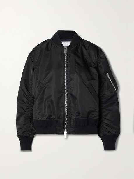 Black MA-1 shell bomber jacket | SACAI | NET-A-PORTER