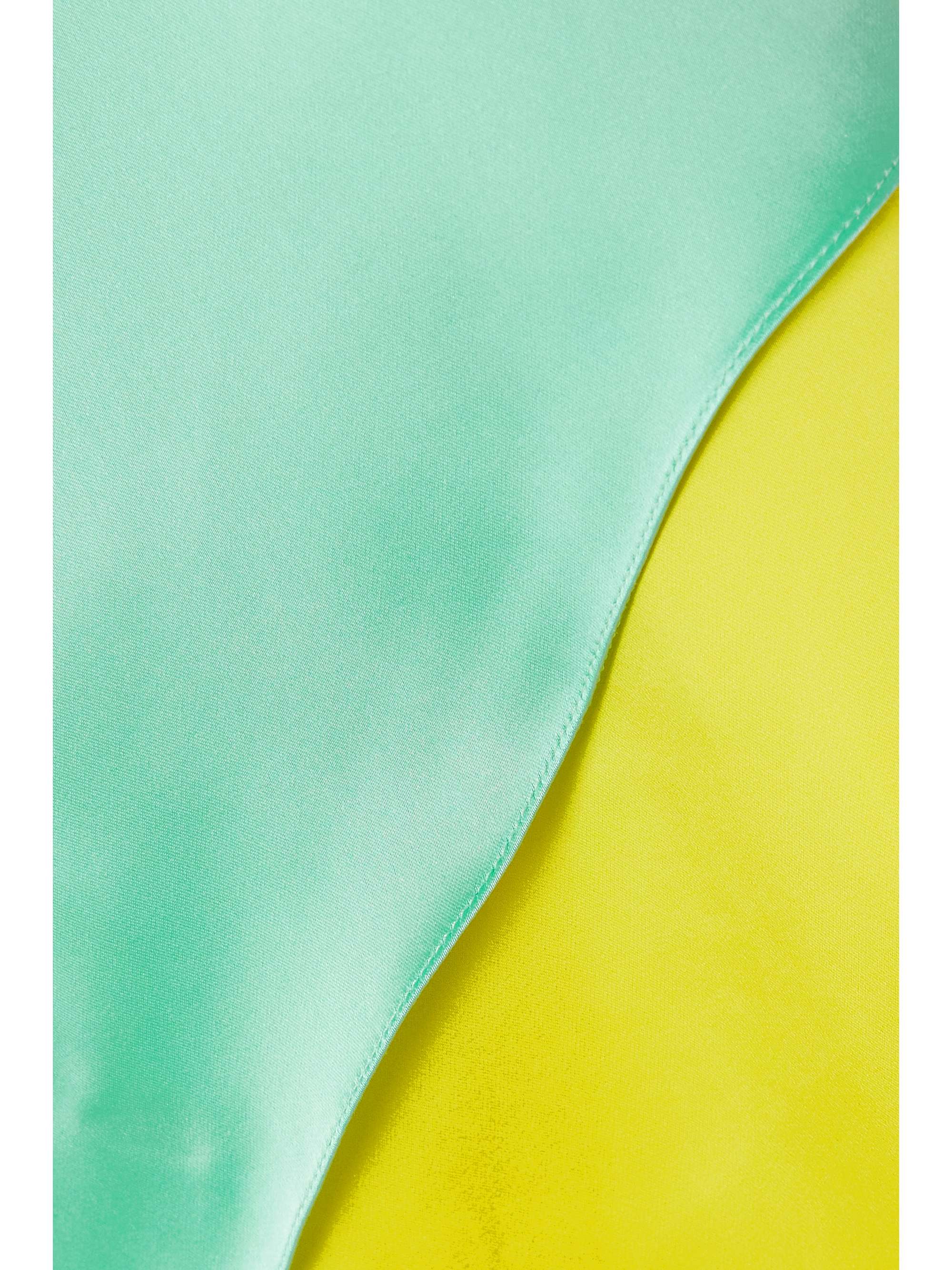 HALPERN Razor one-shoulder two-tone satin midi dress