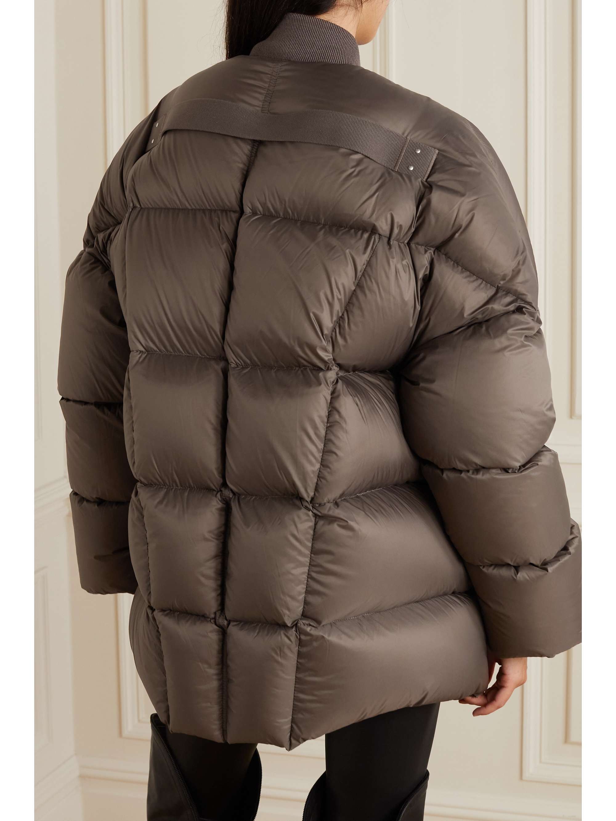 RICK OWENS Oversized wooltrimmed quilted shell down jacket NETAPORTER