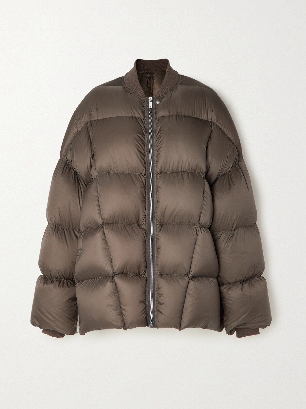 RICK OWENS OVERSIZED WOOL-TRIMMED QUILTED SHELL DOWN JACKET