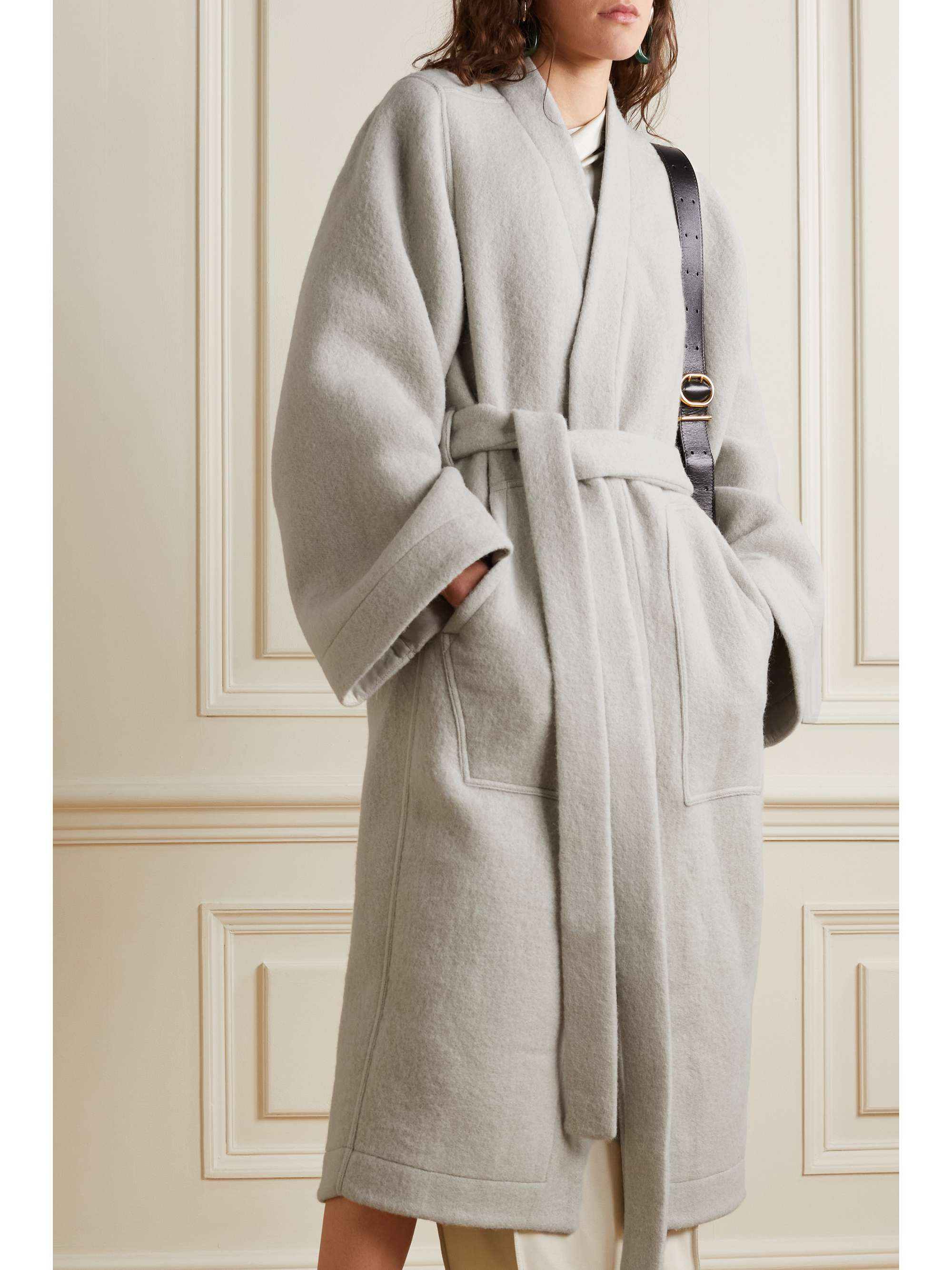 RICK OWENS Belted wool and alpaca-blend coat