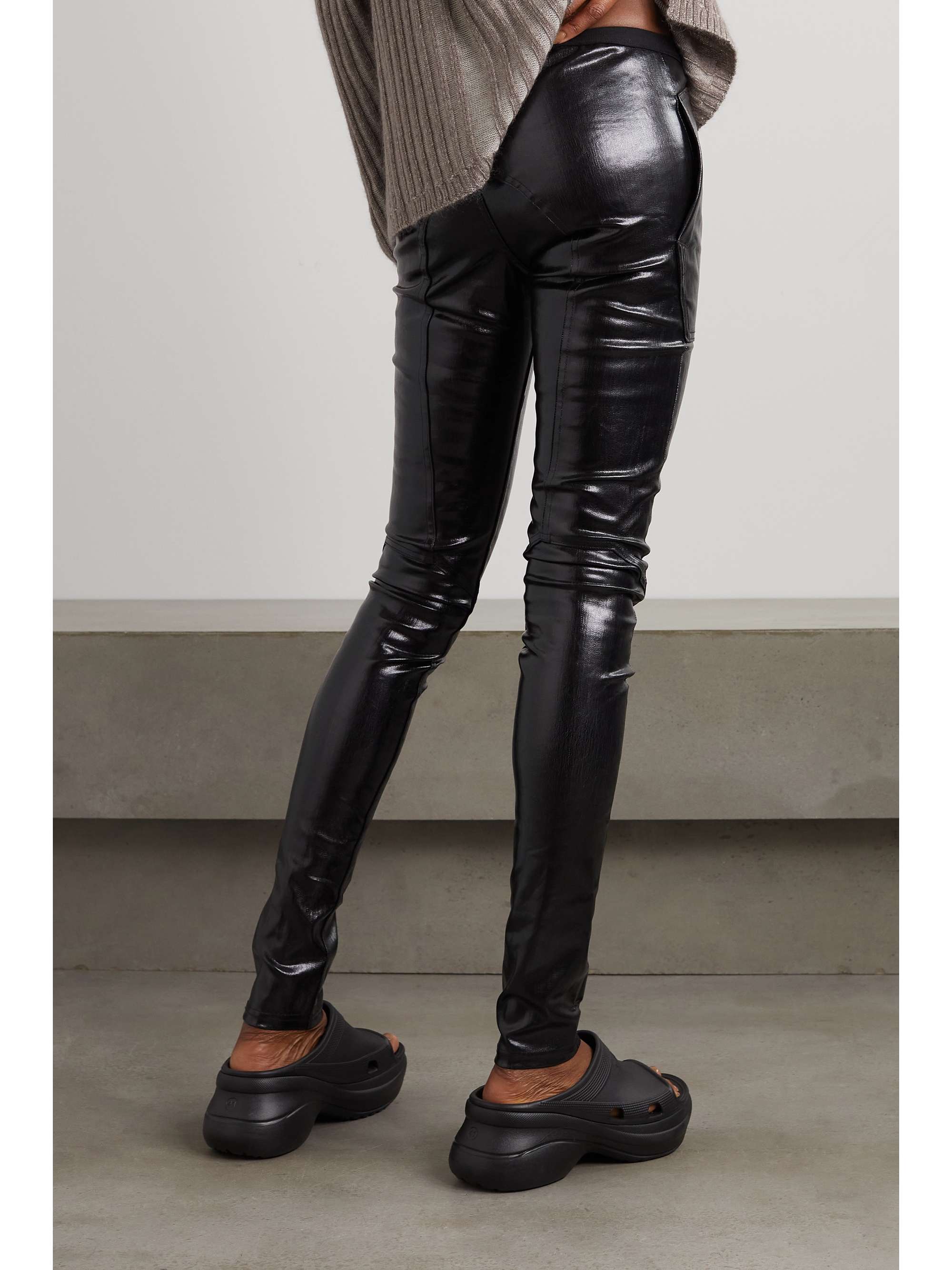 RICK OWENS 涂层弹力牛仔布紧身裤