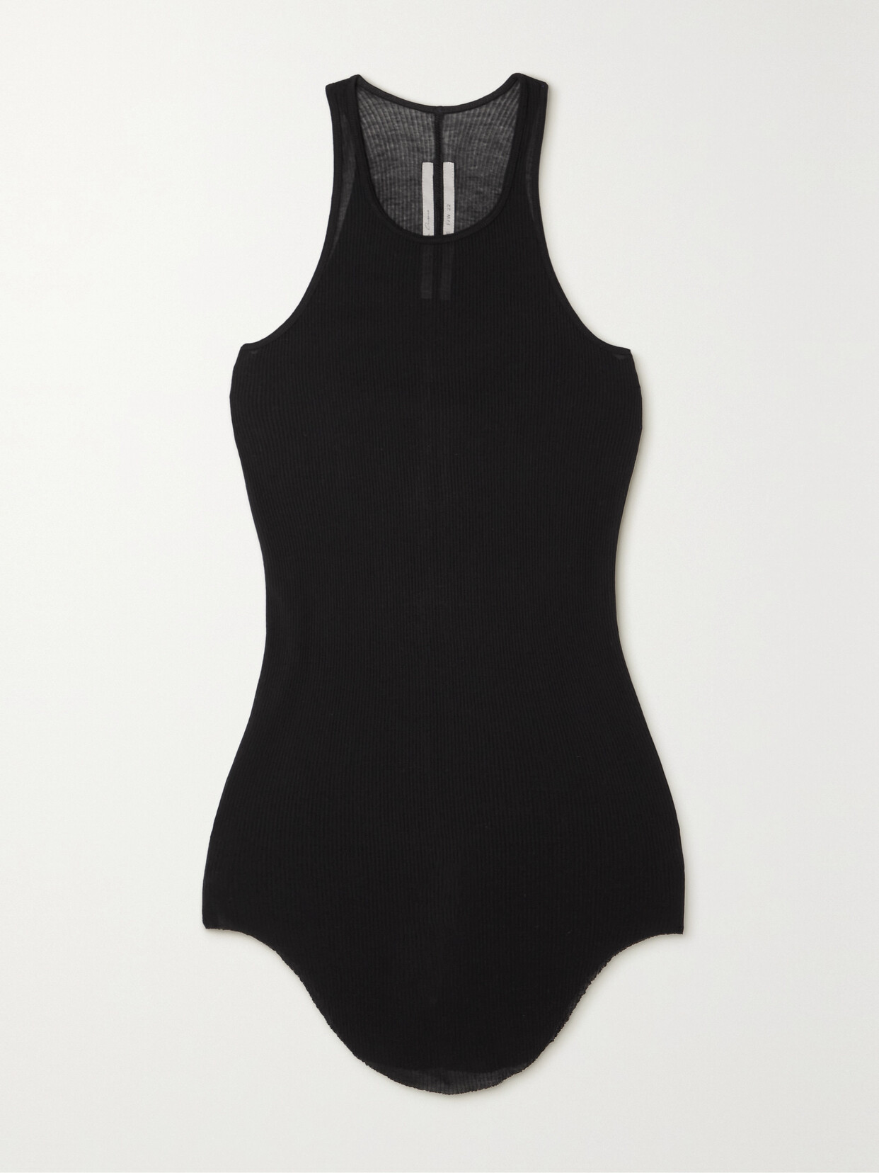 Rick Owens Ribbed Jersey Tank In Black
