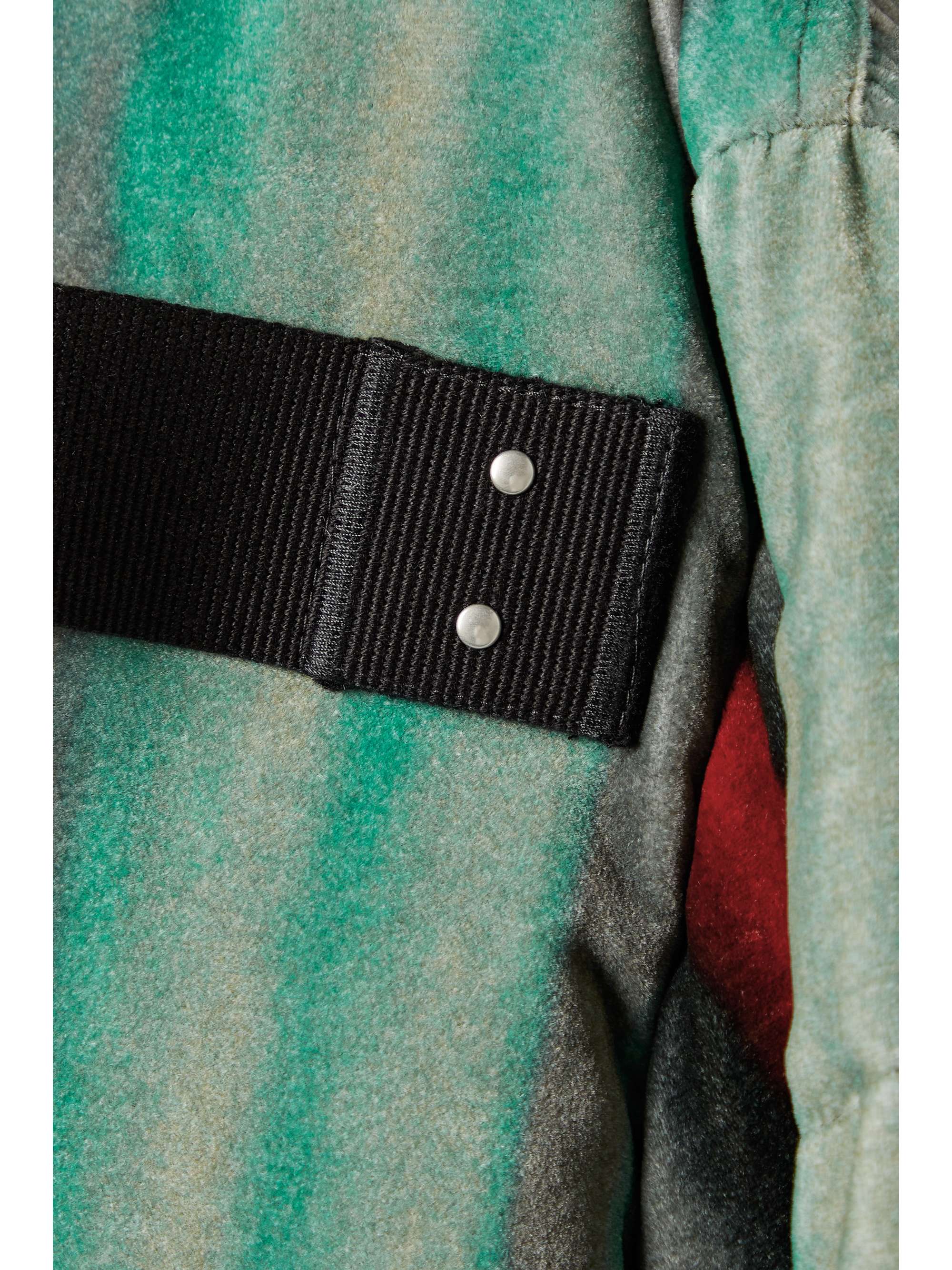 RICK OWENS Cropped printed quilted down velvet jacket