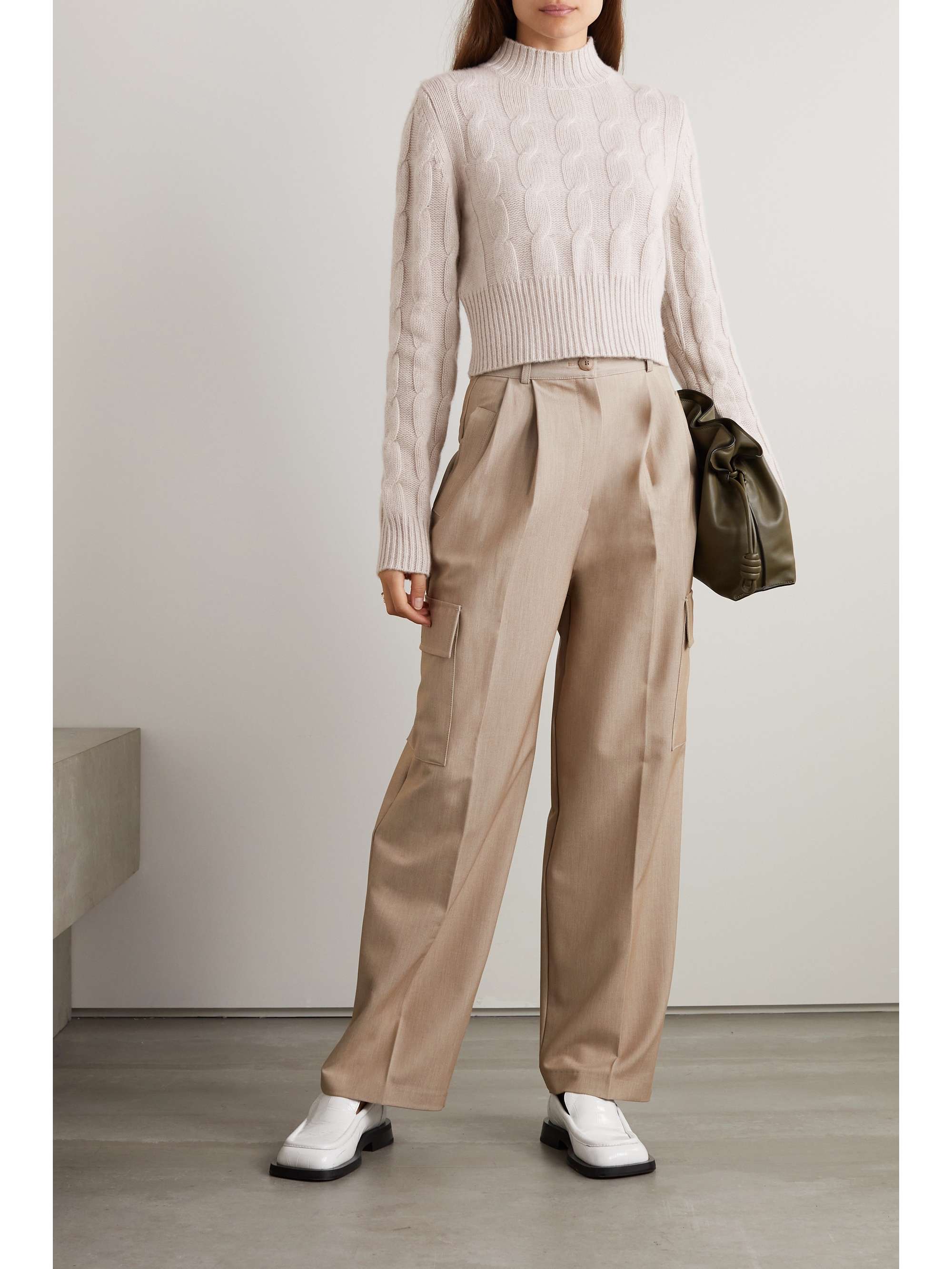 NET SUSTAIN Murano cropped cable-knit 