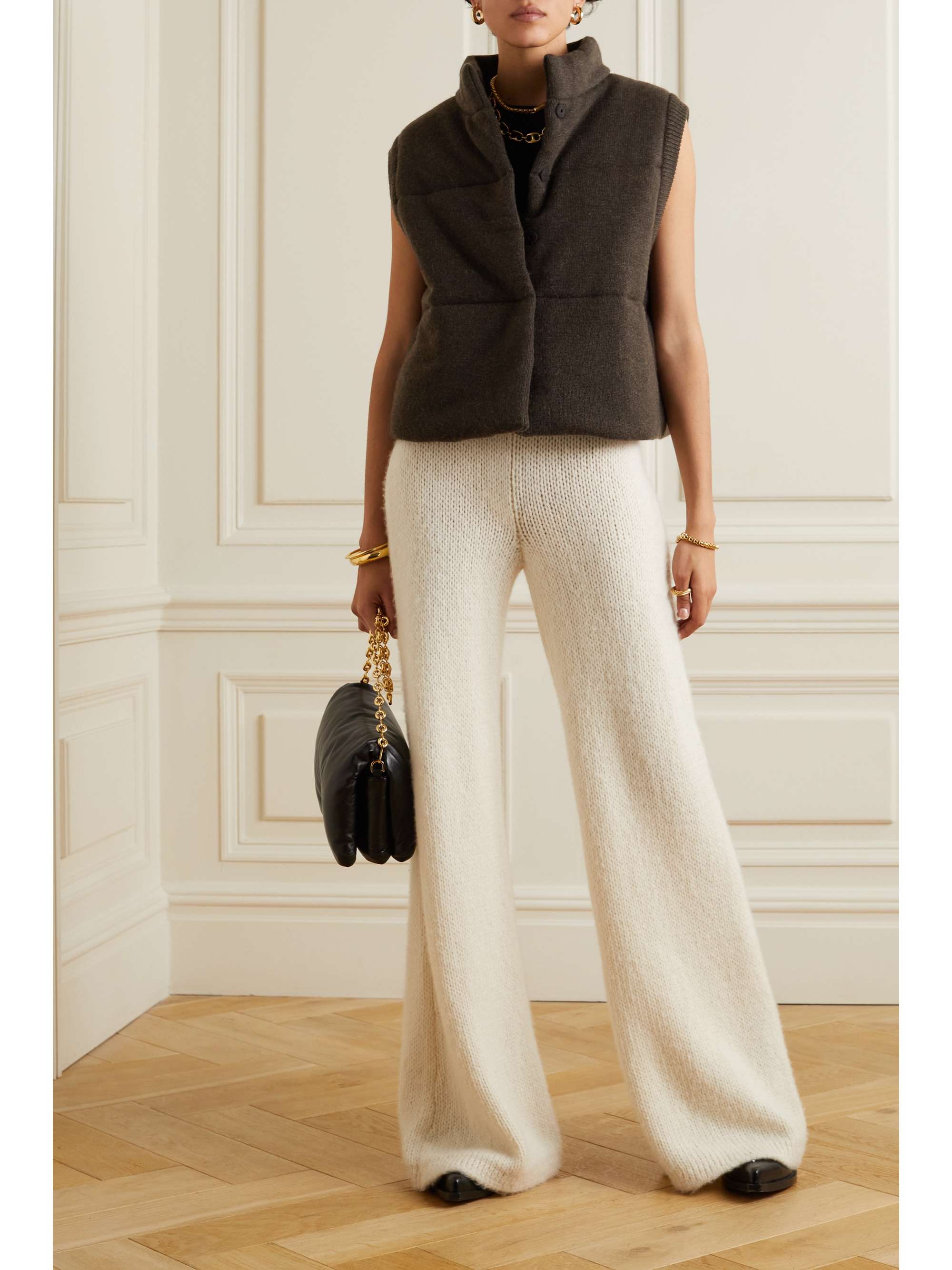LE KASHA + NET SUSTAIN Quilted organic cashmere gilet