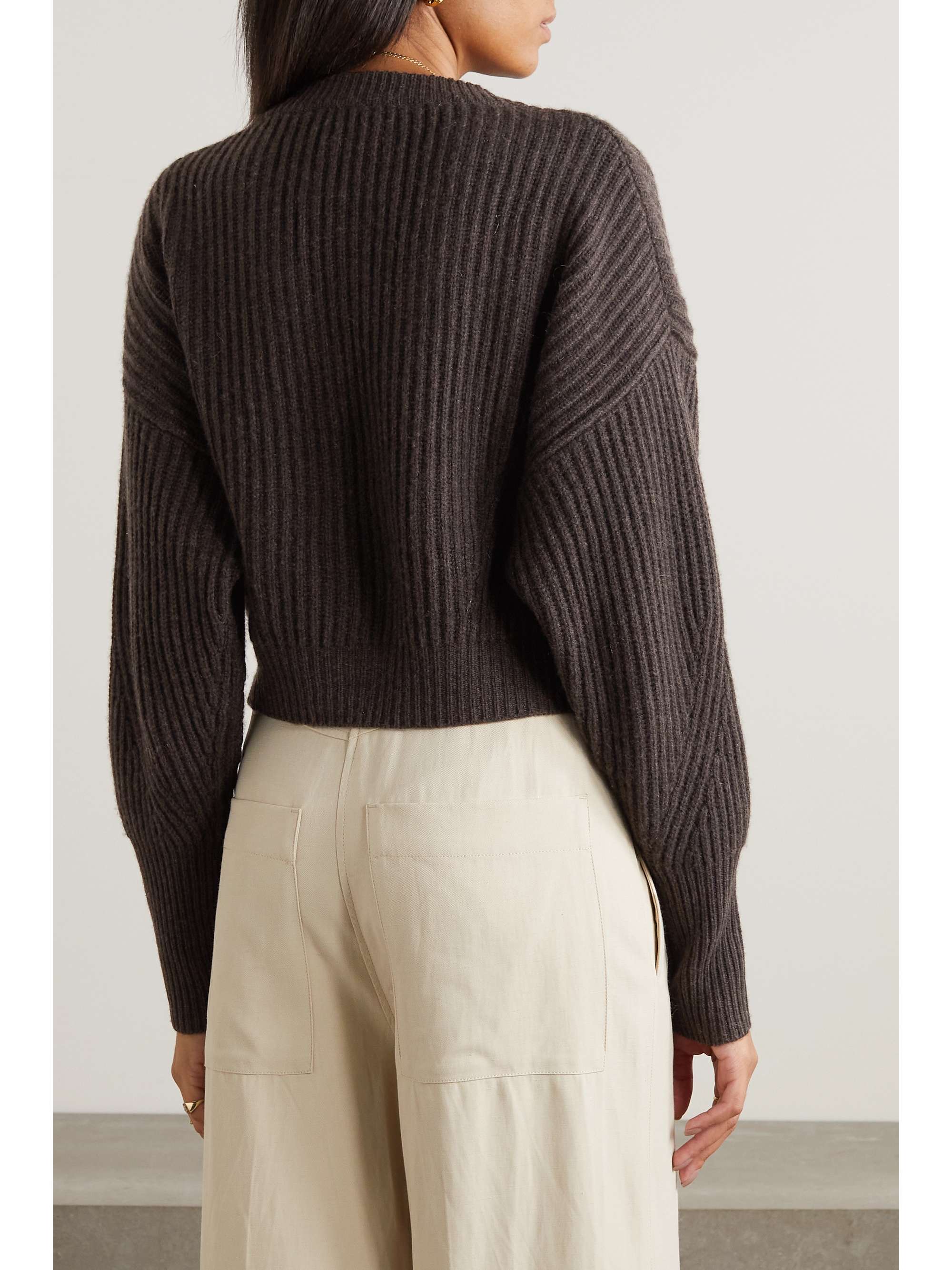 LE KASHA Monaco cropped ribbed cashmere cardigan