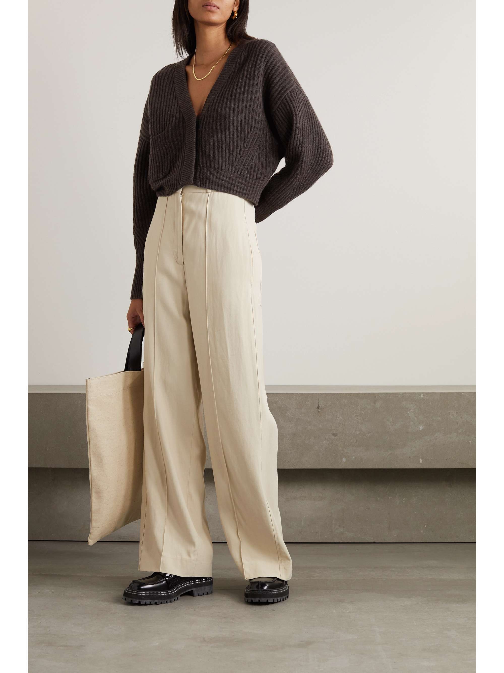 LE KASHA Monaco cropped ribbed cashmere cardigan