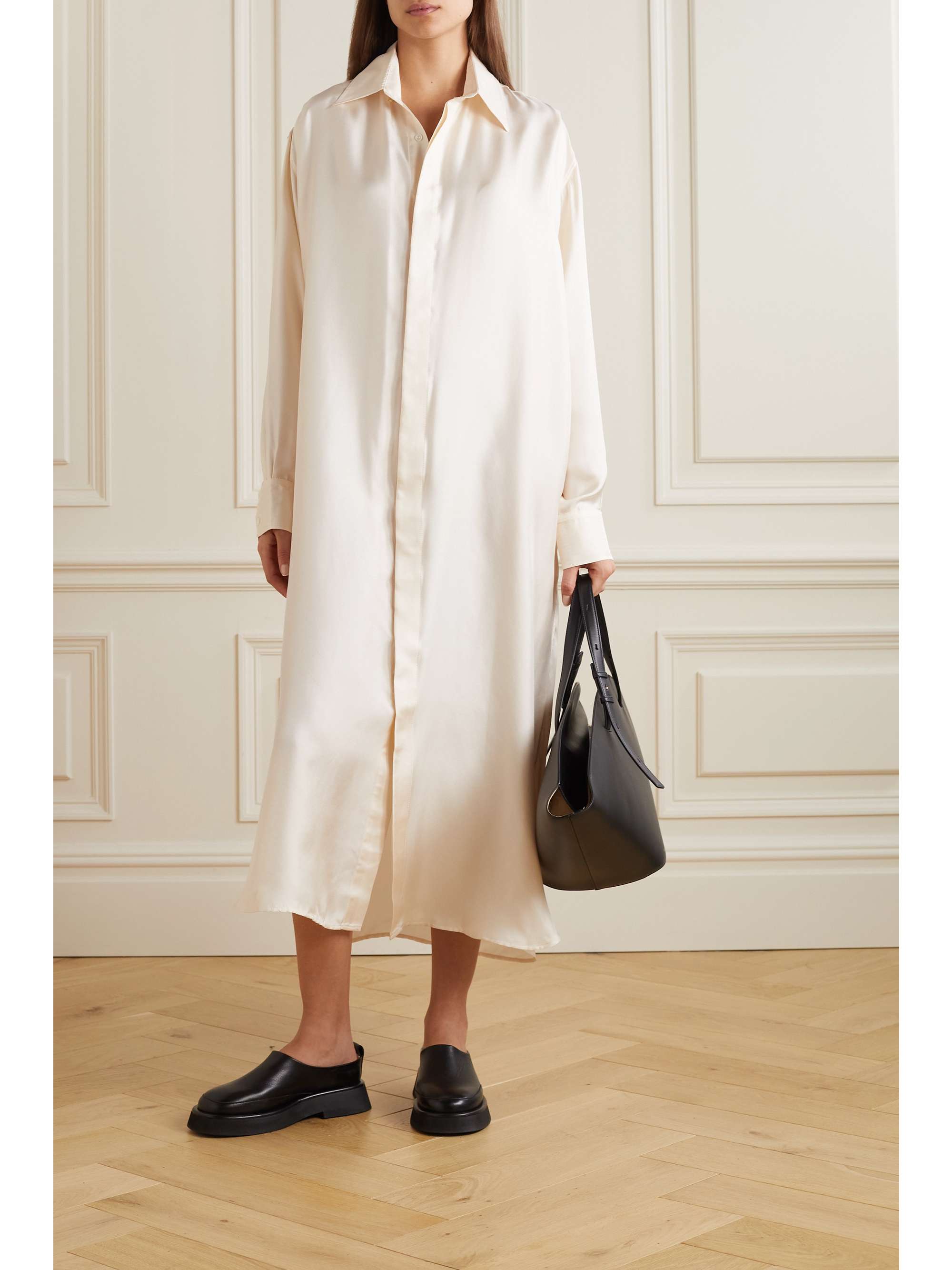 + NET SUSTAIN Ouzoud organic silk shirt dress