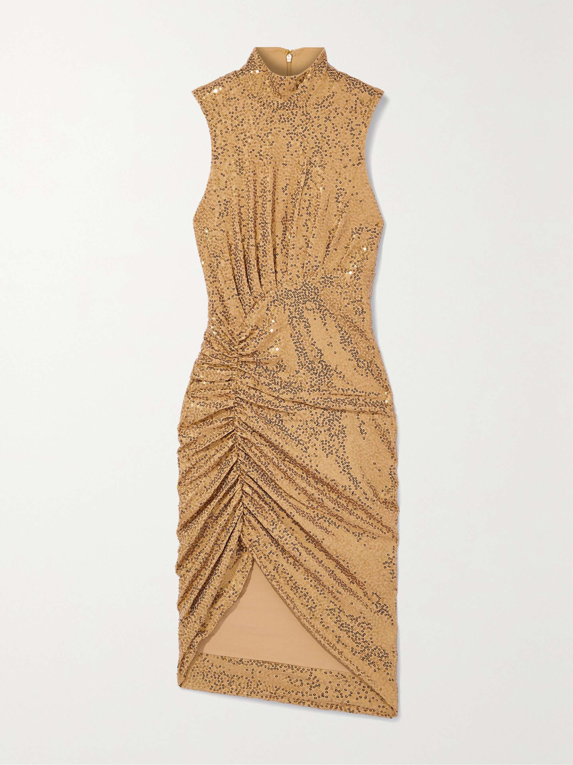 MICHAEL KORS COLLECTION Ruched sequined crepe midi dress NET A PORTER