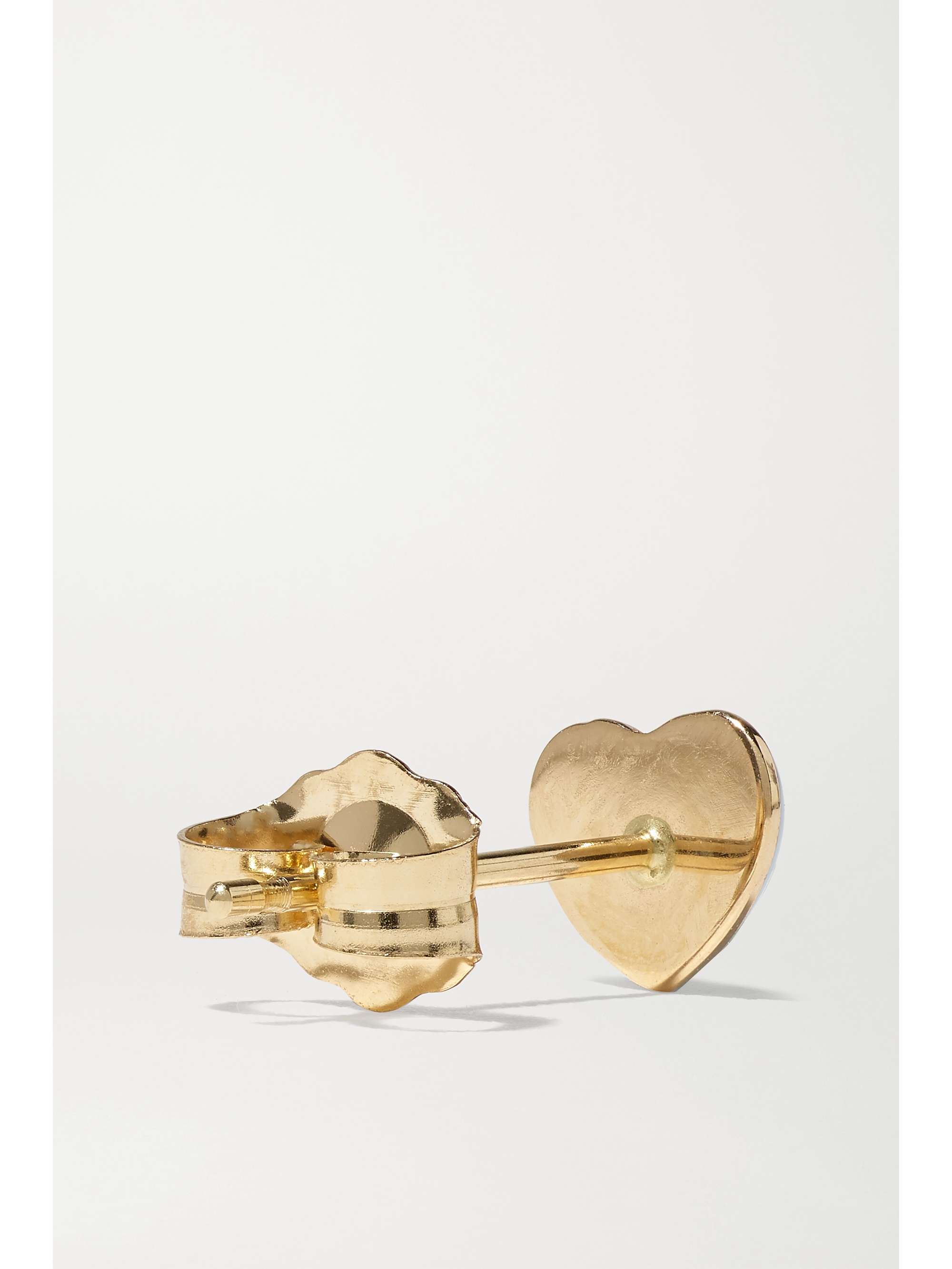 ALISON LOU Mini Puffy Heart 14-karat gold and enamel earring