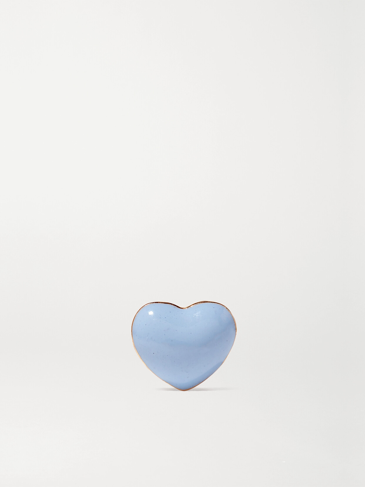 Alison Lou - Mini Puffy Heart 14-karat Gold And Enamel Earring - Blue