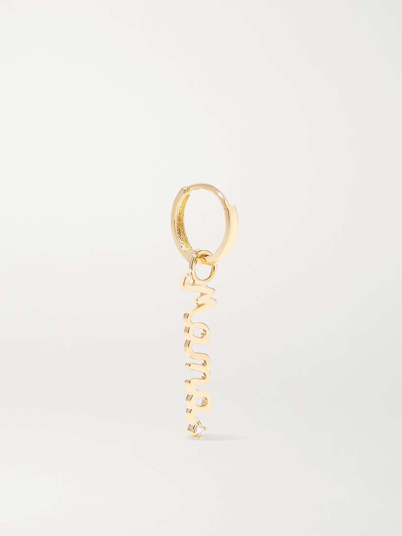 Alison Lou Mama Huggy 14-karat Gold Diamond Earring
