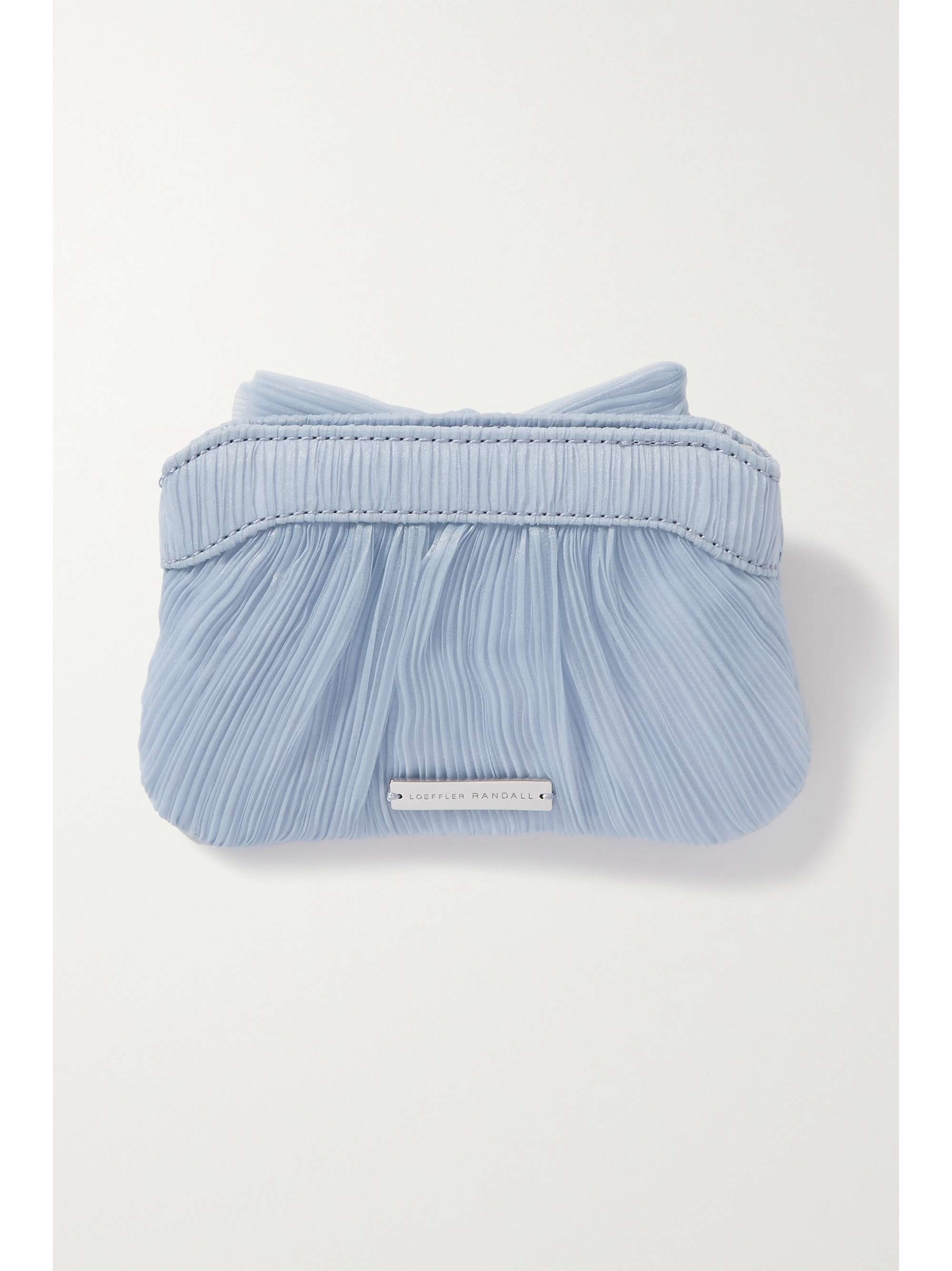 LOEFFLER RANDALL Rochelle bow-embellished plissé-organza clutch
