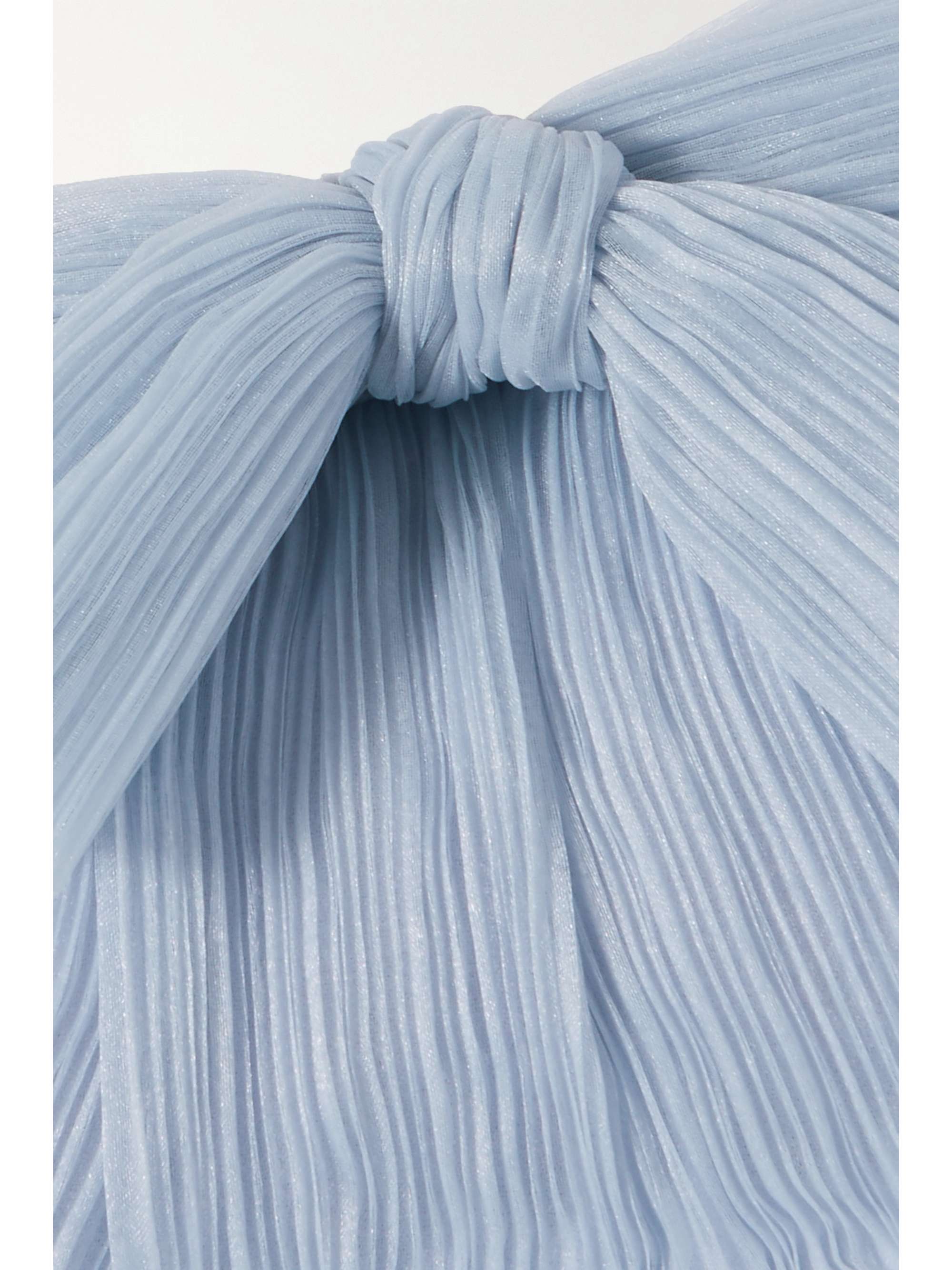 LOEFFLER RANDALL Rochelle bow-embellished plissé-organza clutch