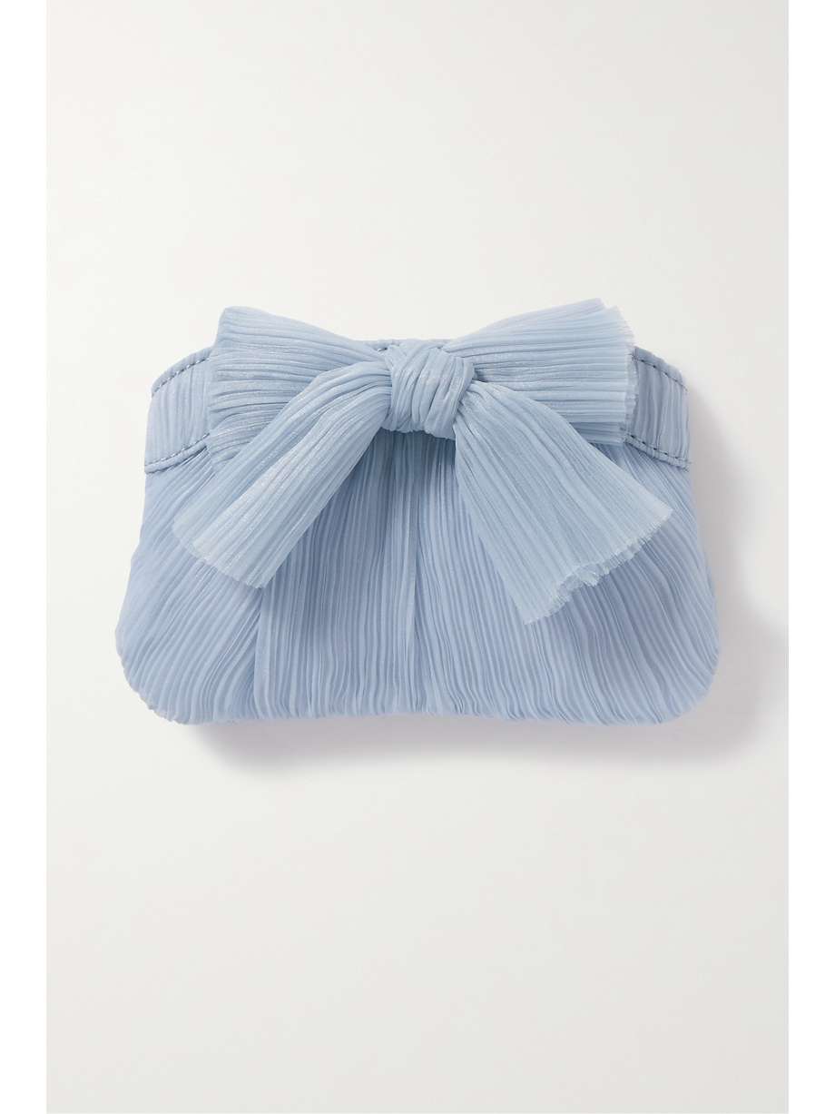 net-a-porter.com | Rochelle bow-embellished plissé-organza clutch