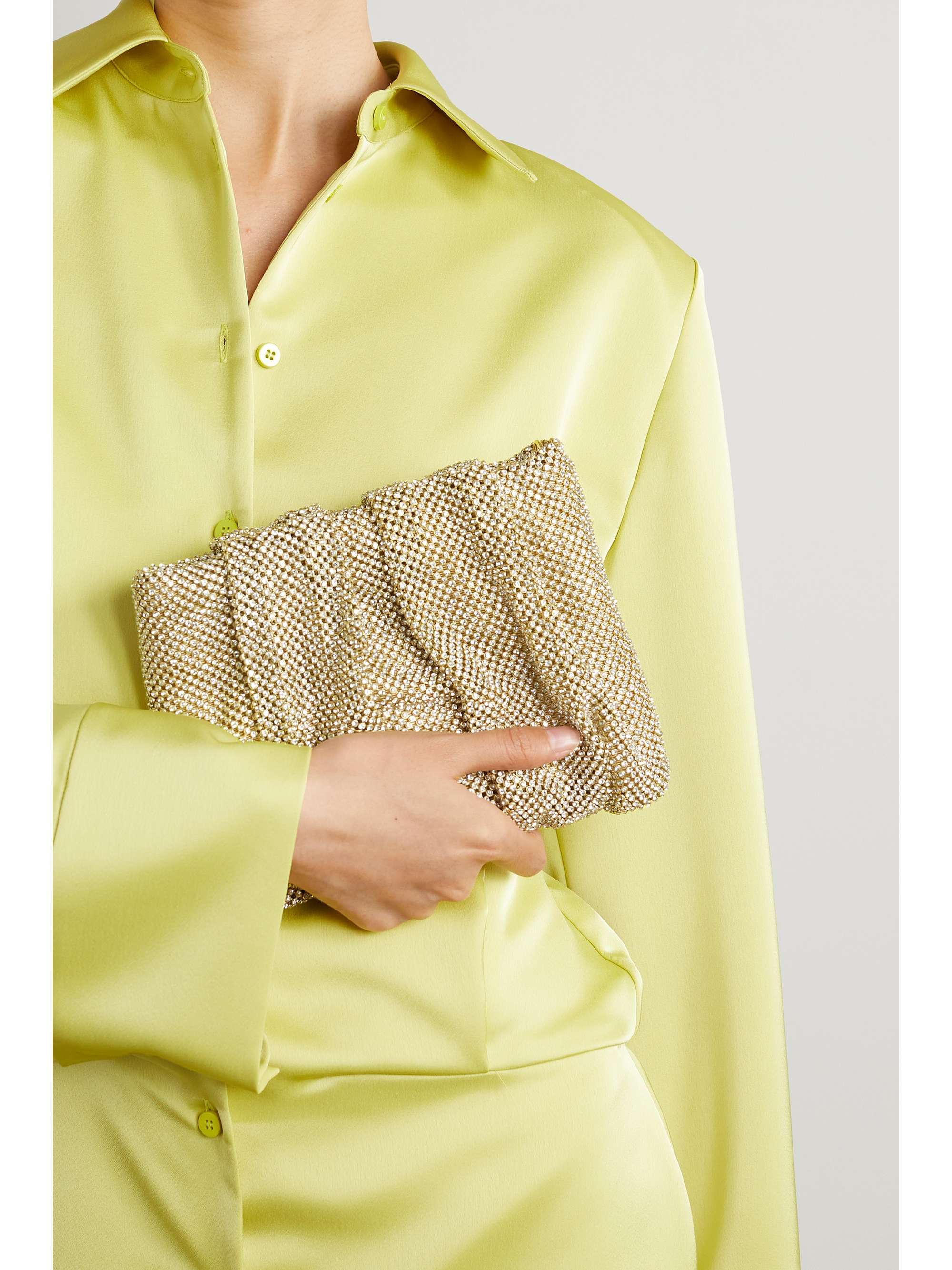 LOEFFLER RANDALL Ember embellished mesh clutch