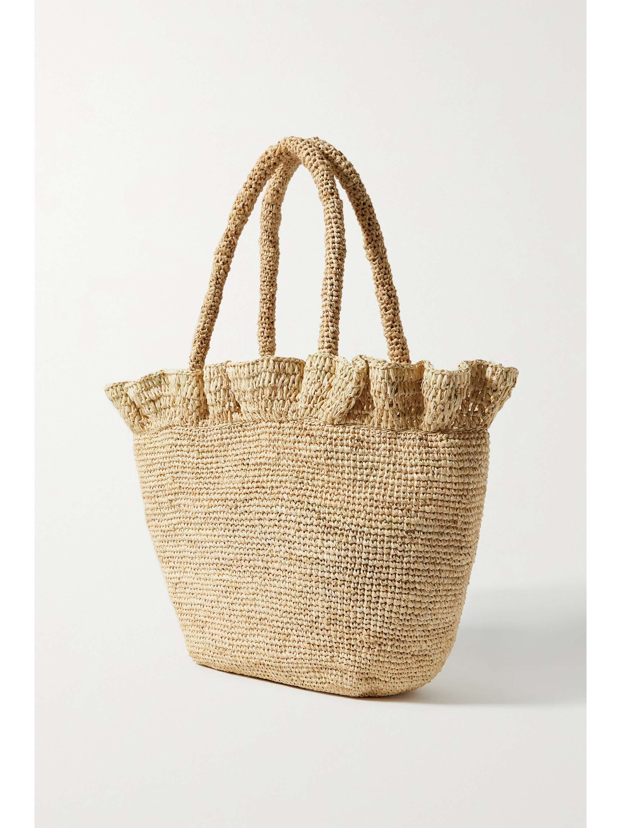 LOEFFLER RANDALL Cyrus ruffled raffia tote | NET-A-PORTER