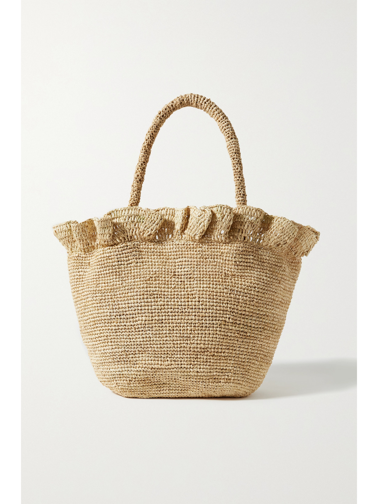 Loeffler Randall - Cyrus Ruffled Raffia Tote - Neutrals