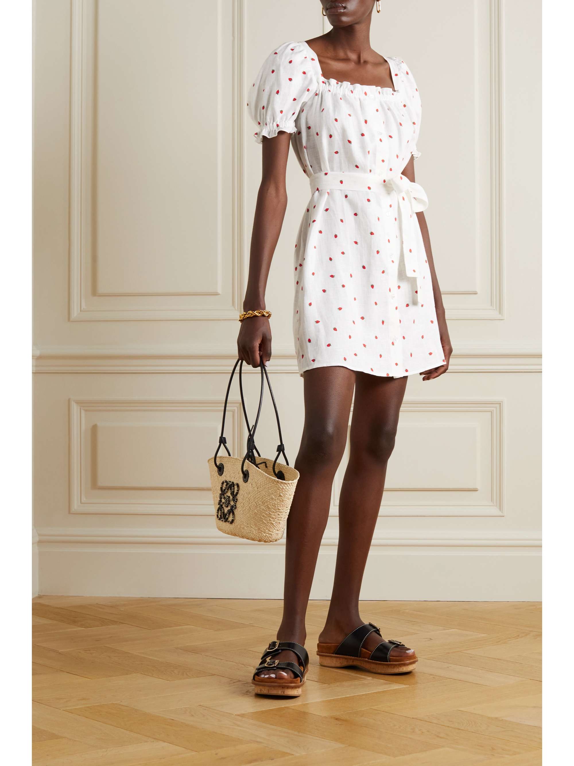 net-a-porter.com | Brigitte belted printed linen-voile mini dress