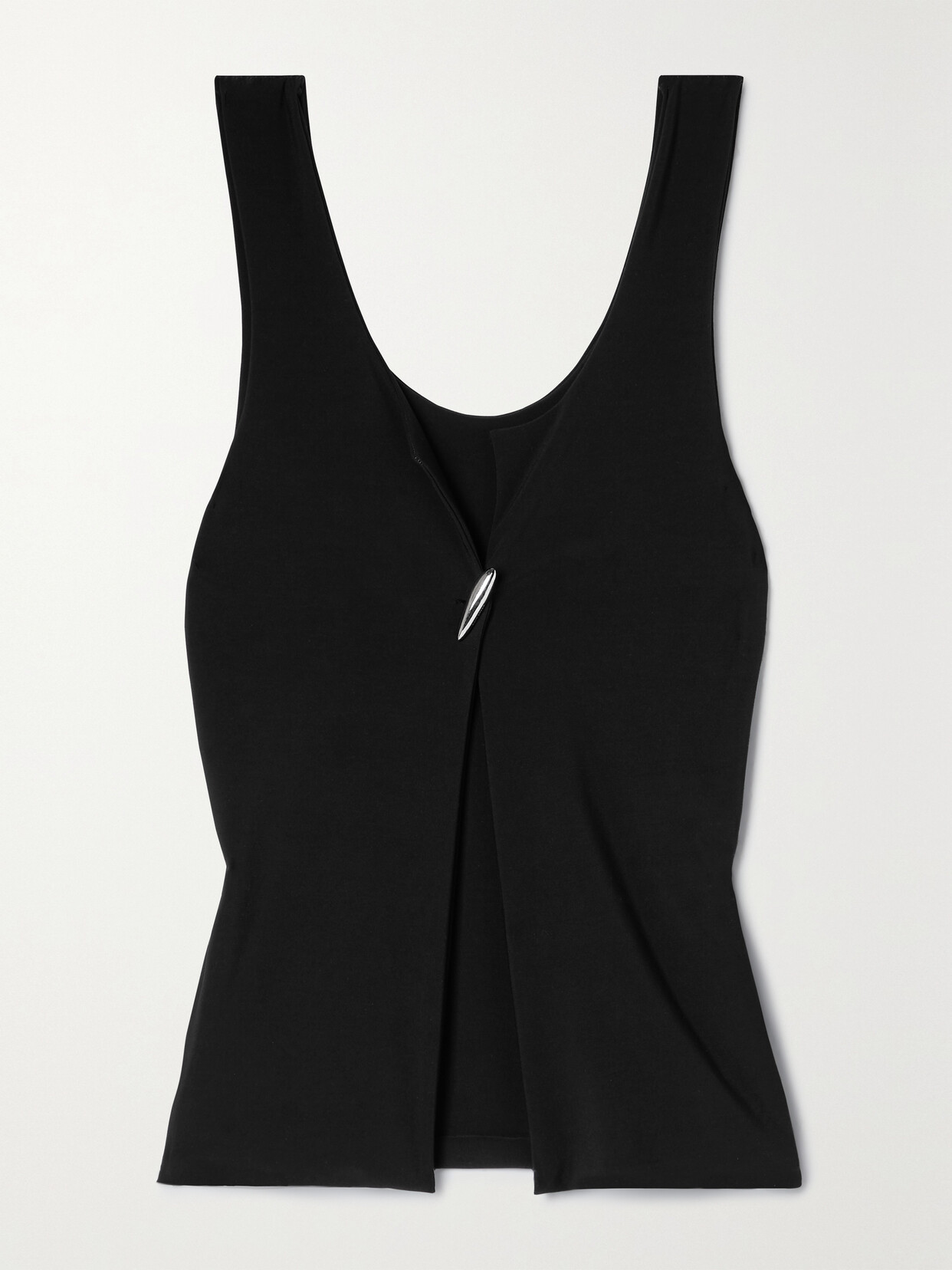 Grace Ling Embellished Stretch-jersey Tank In Black