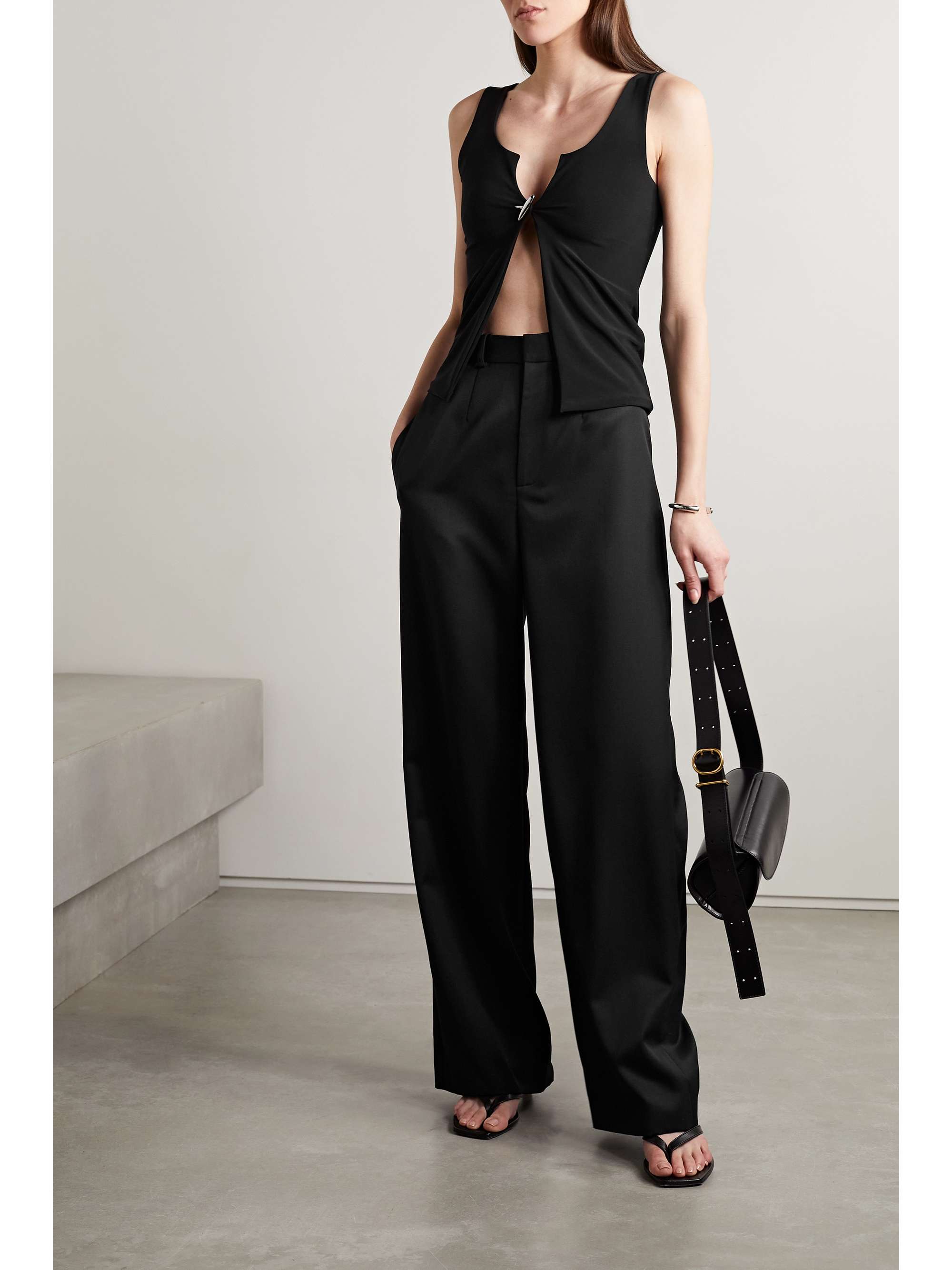 GRACE LING Embellished stretch-jersey tank