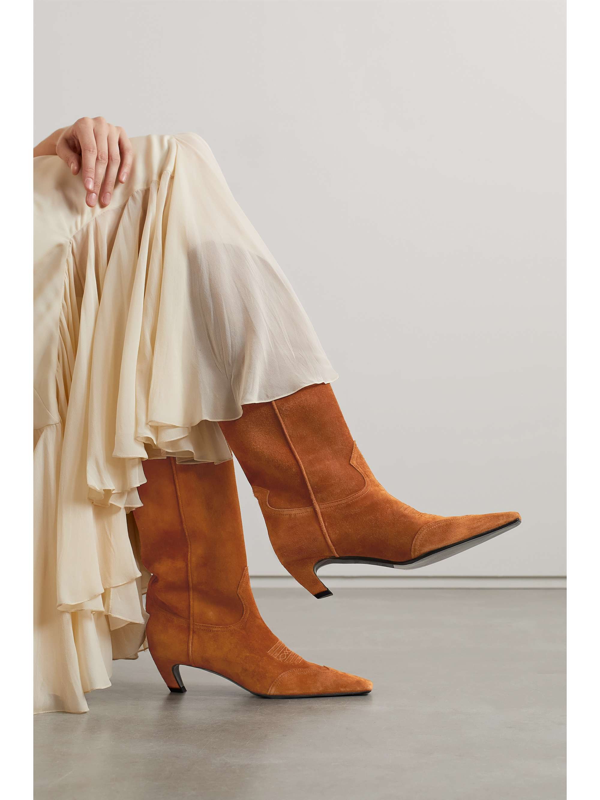 KHAITE Dallas suede knee boots