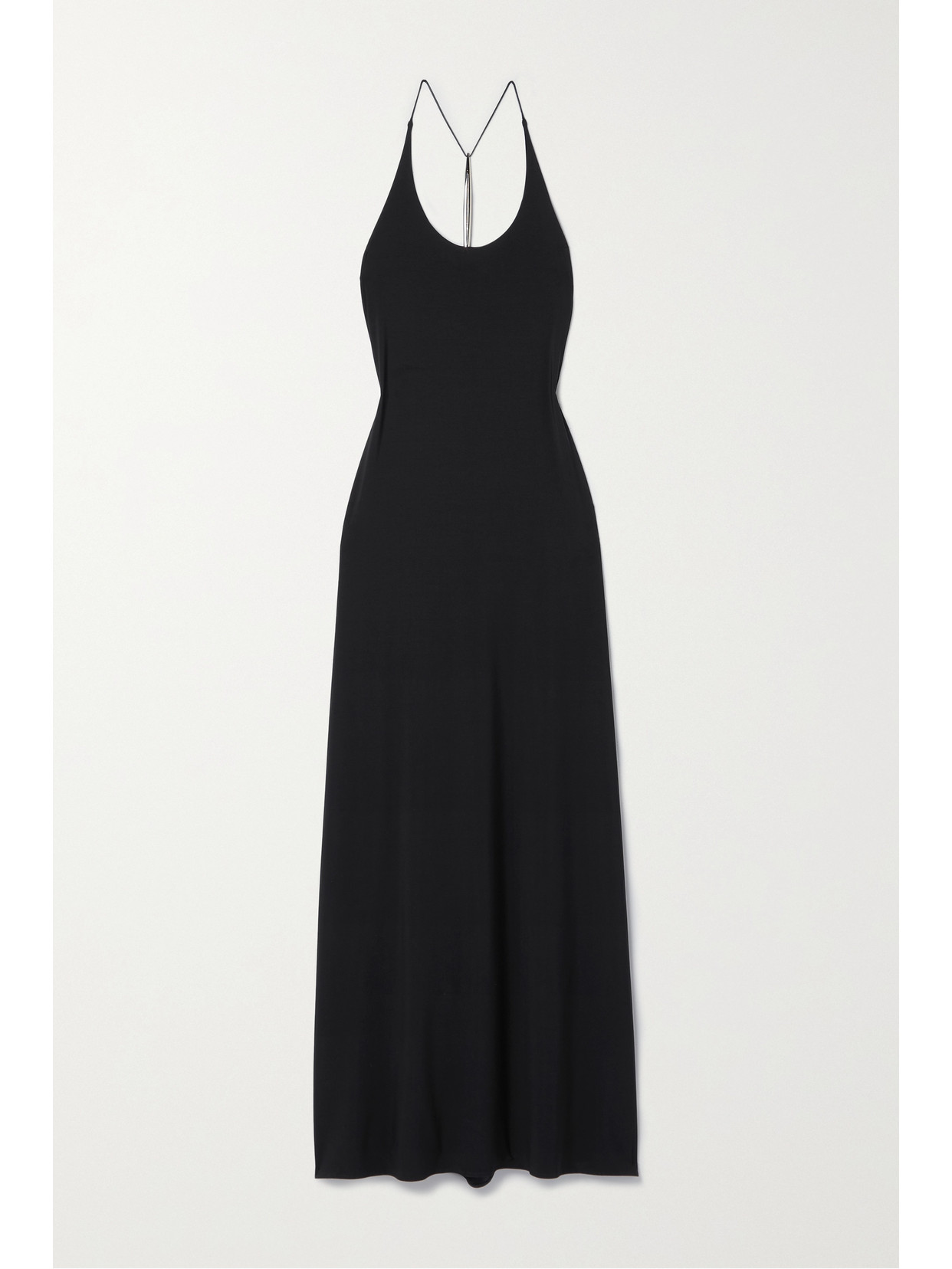 Grace Ling Embellished Open-back Stretch-jersey Maxi Dress In Black