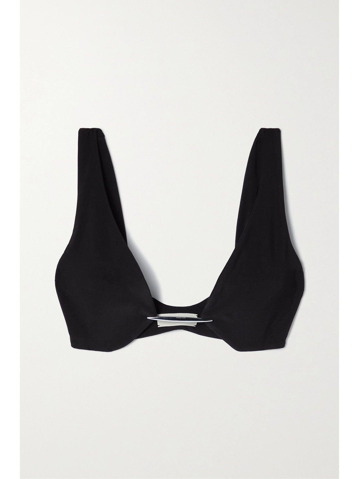 Grace Ling Vertebrae Embellished Stretch-jersey Bralette In Black
