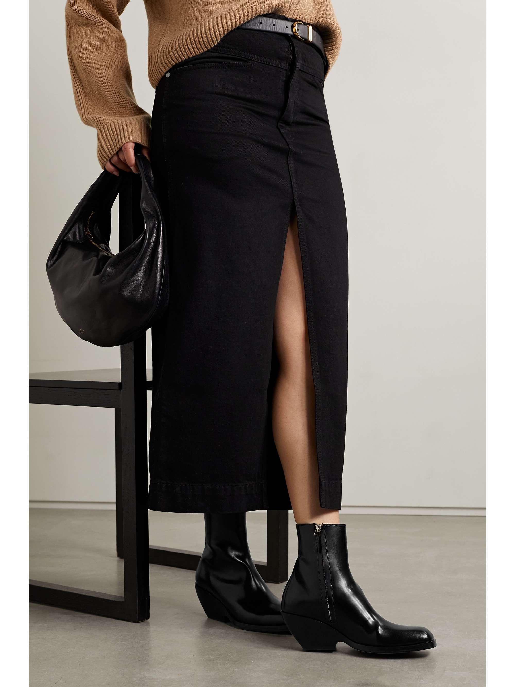 KHAITE Hooper leather ankle boots