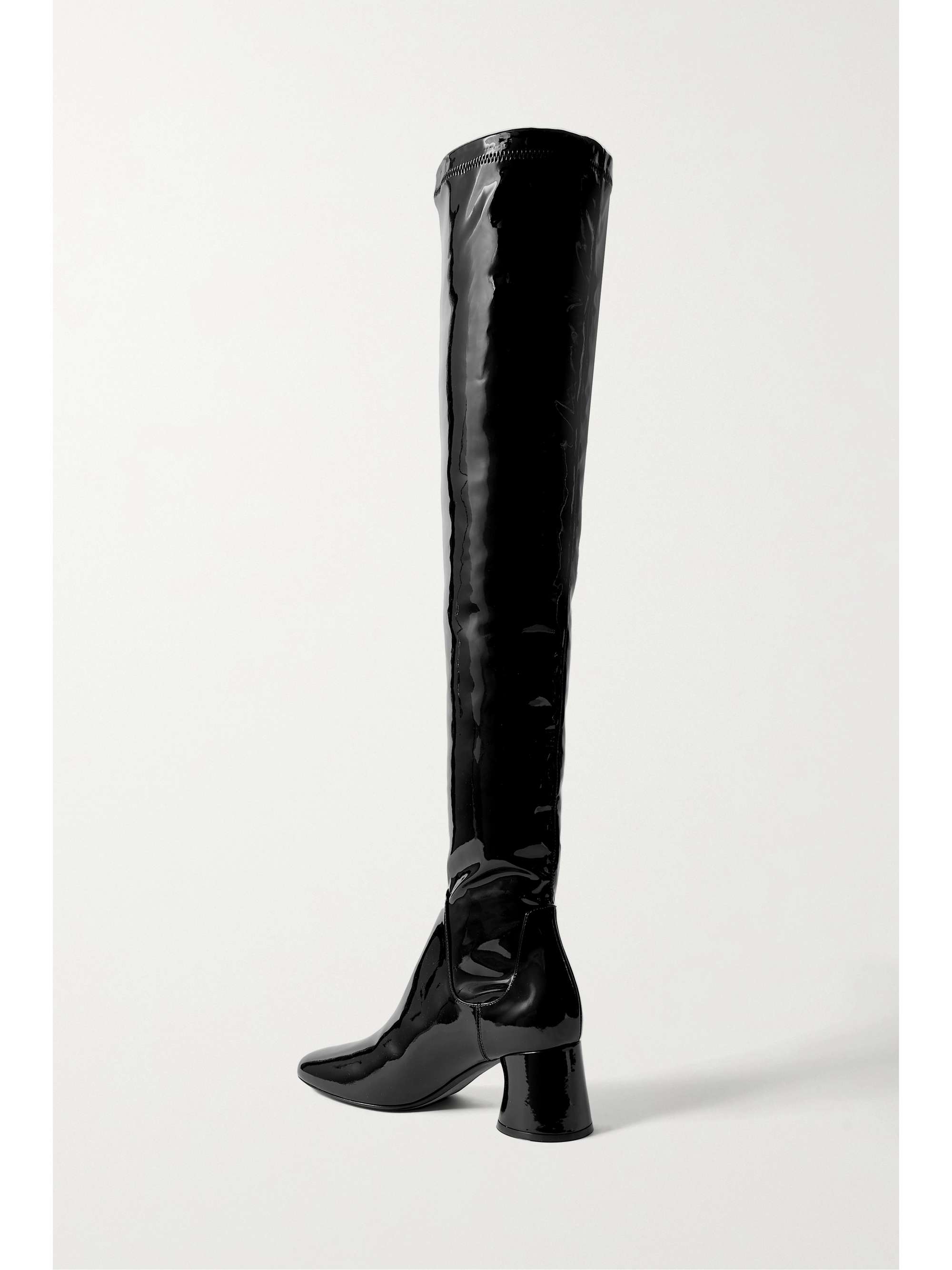 KHAITE Wythe patent-leather over-the-knee boots