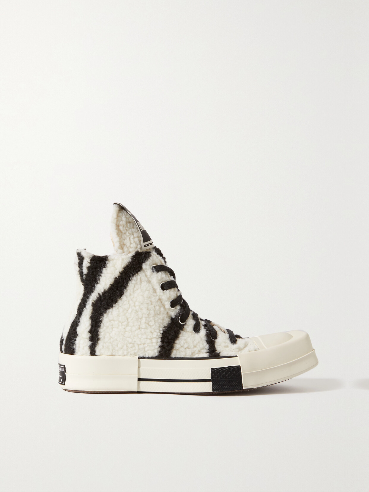 Rick Owens - + Converse Turbodrk Chuck 70 Zebra-print Faux Shearling High-top Sneakers - Black