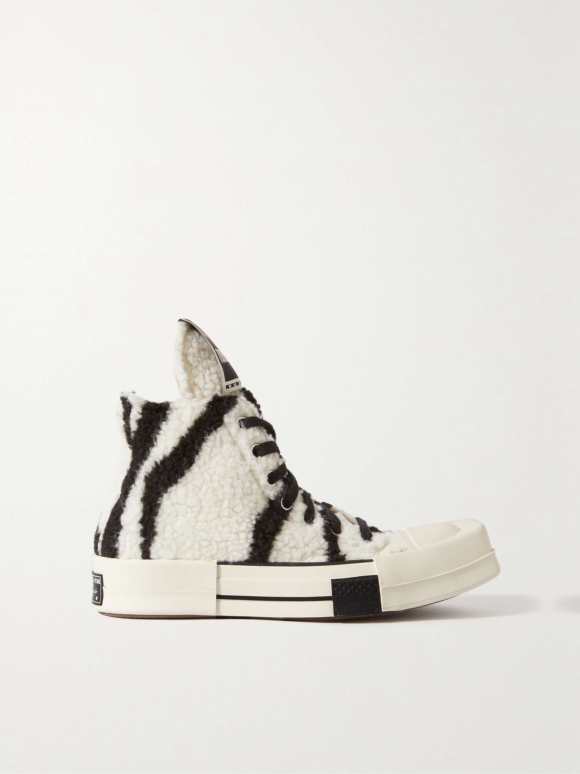 + Converse TURBODRK Chuck 70 zebra-print faux shearling high-top sneakers