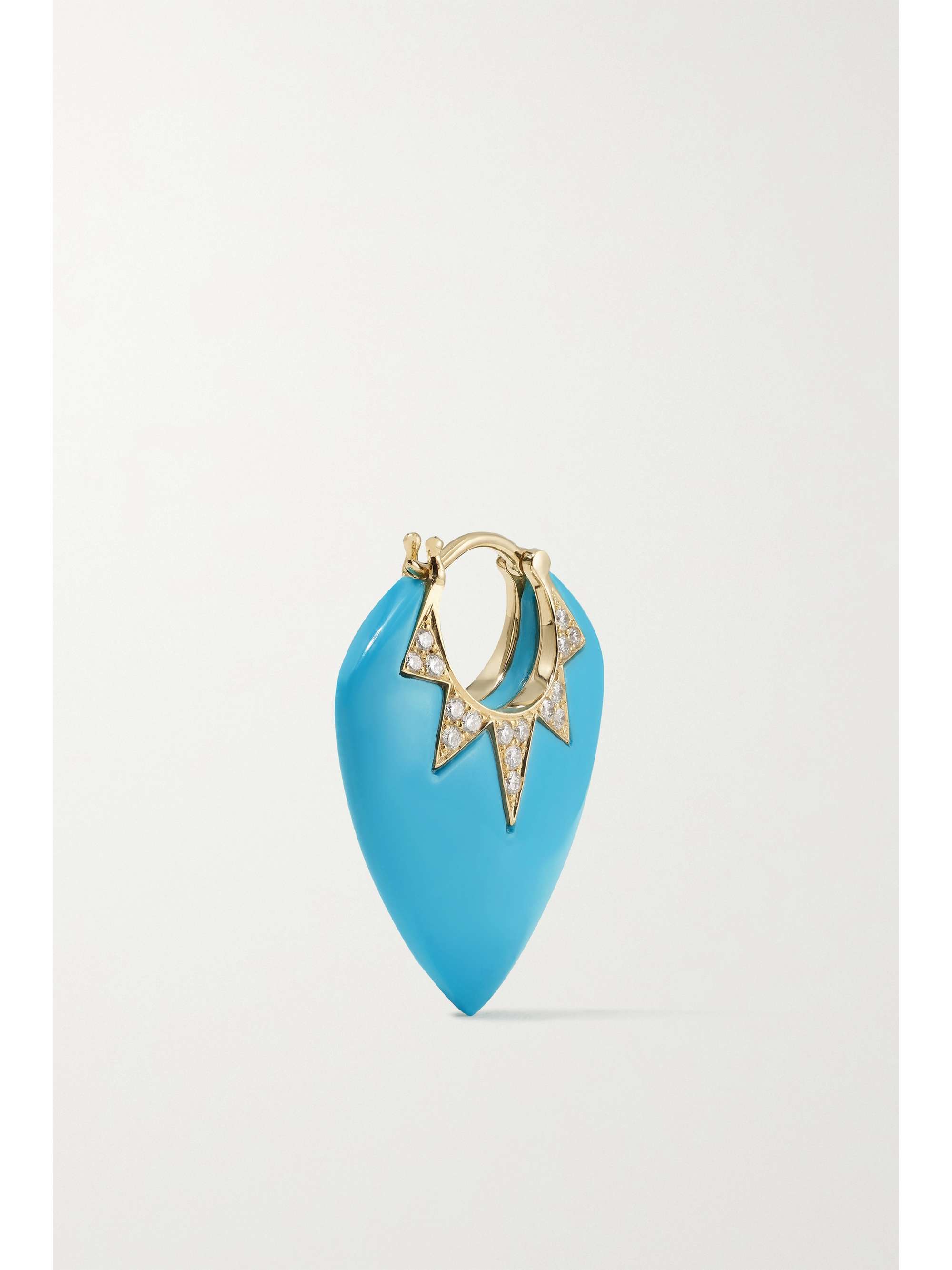 SORELLINA Guitar Pick 18-karat gold, agate and diamond earrings