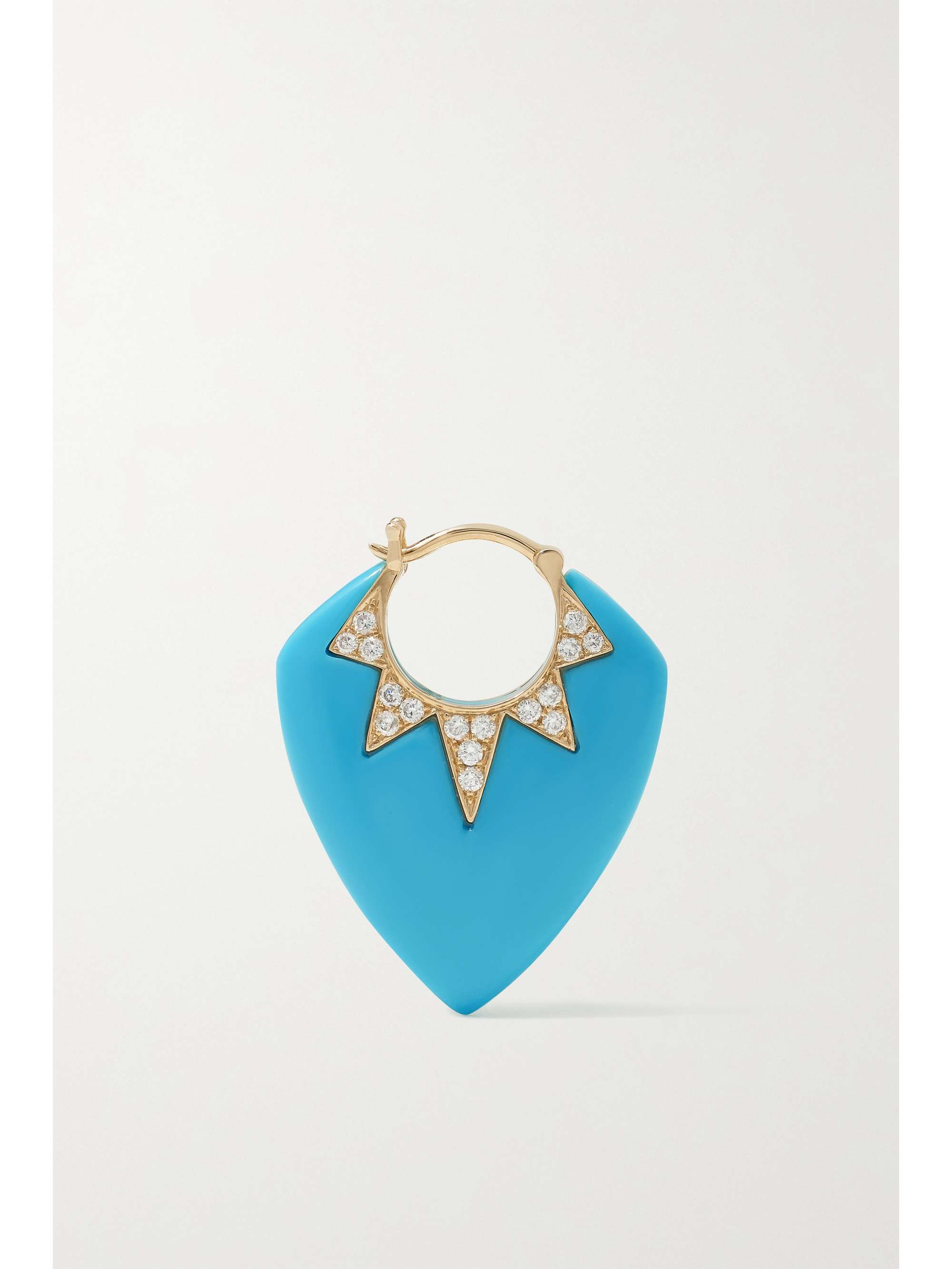 SORELLINA Guitar Pick 18-karat gold, agate and diamond earrings