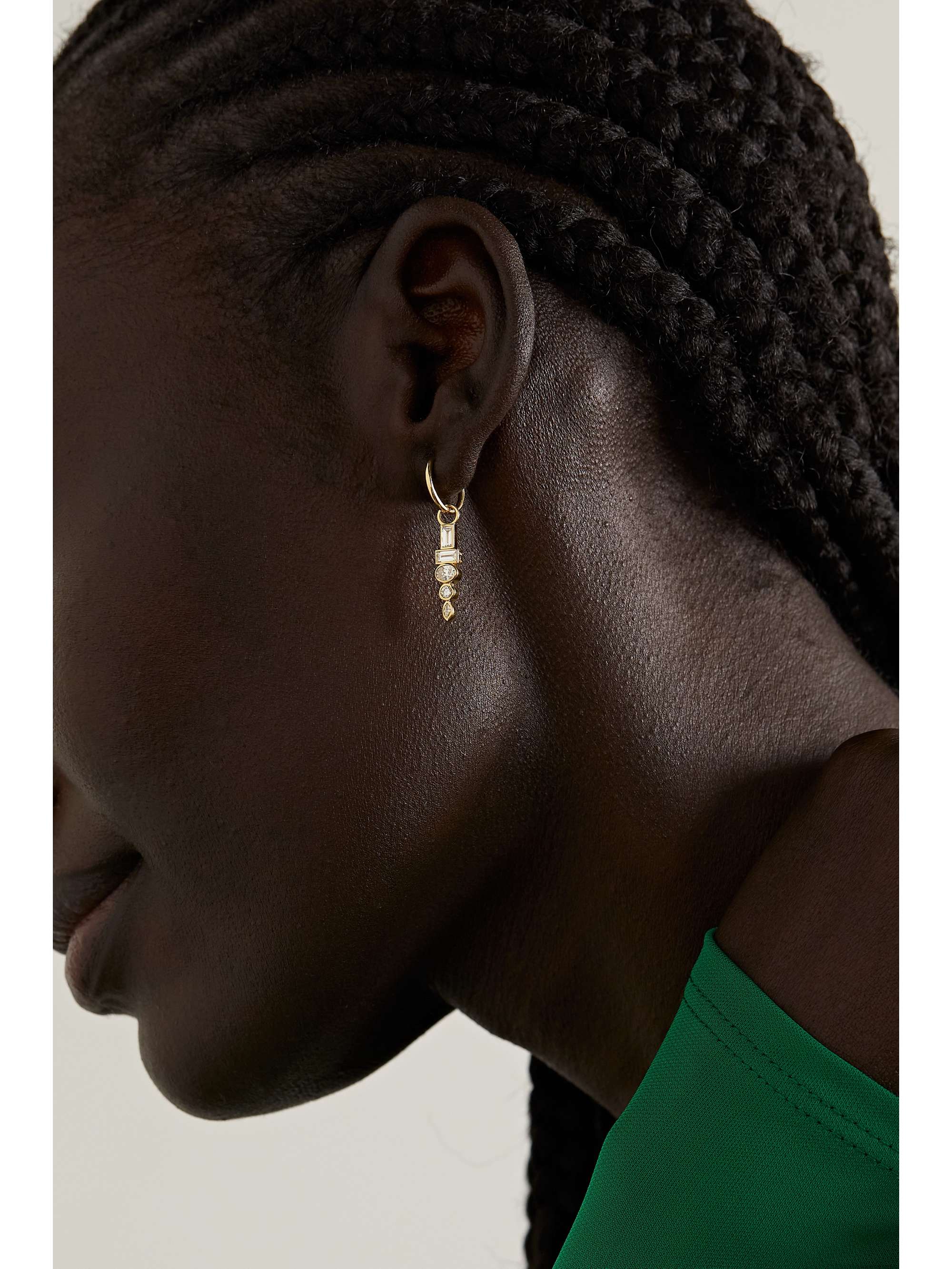 SORELLINA Totem 18-karat gold sapphire earrings