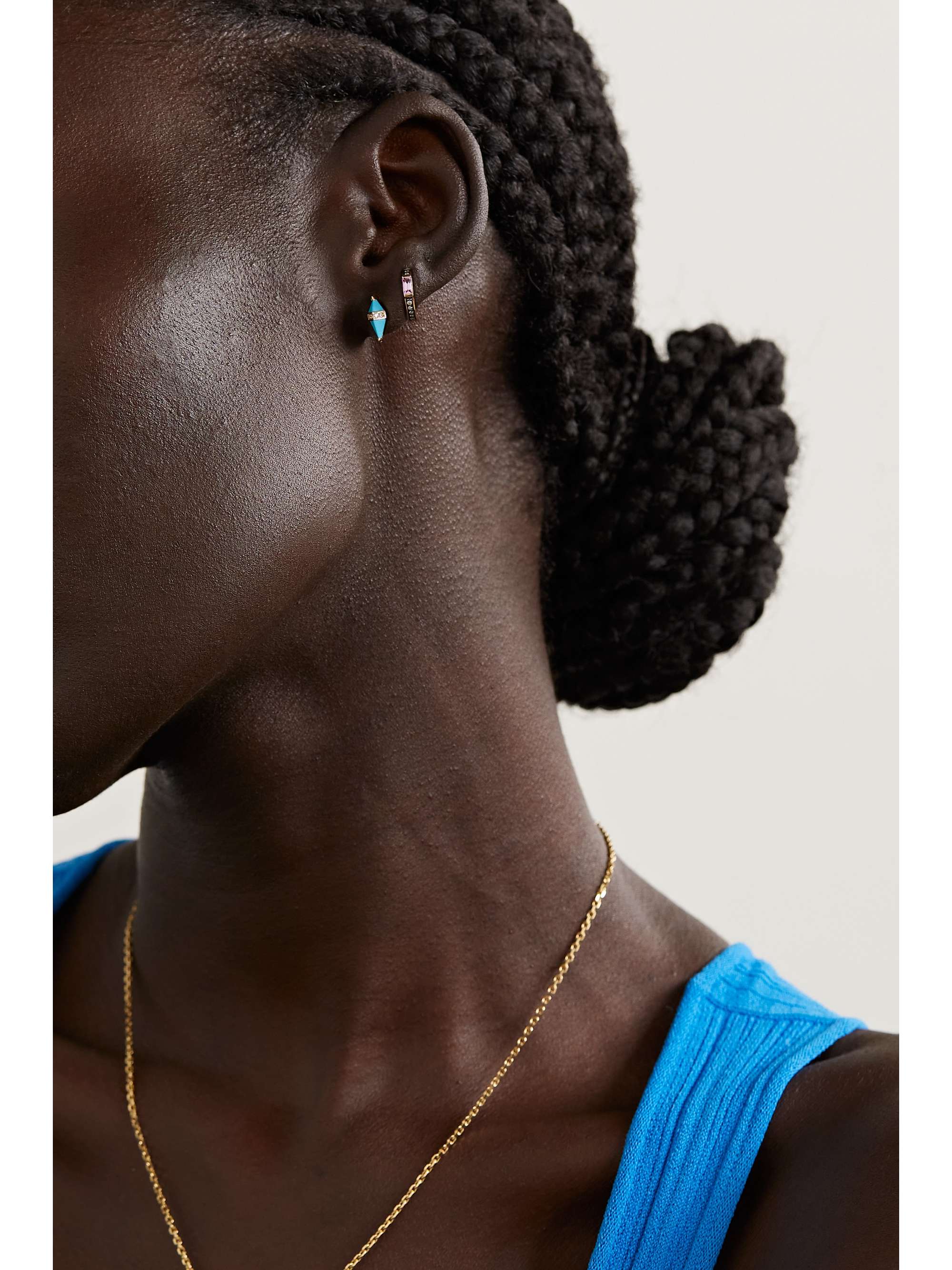 SORELLINA Pietra 18-karat gold, lapis lazuli and diamond earrings