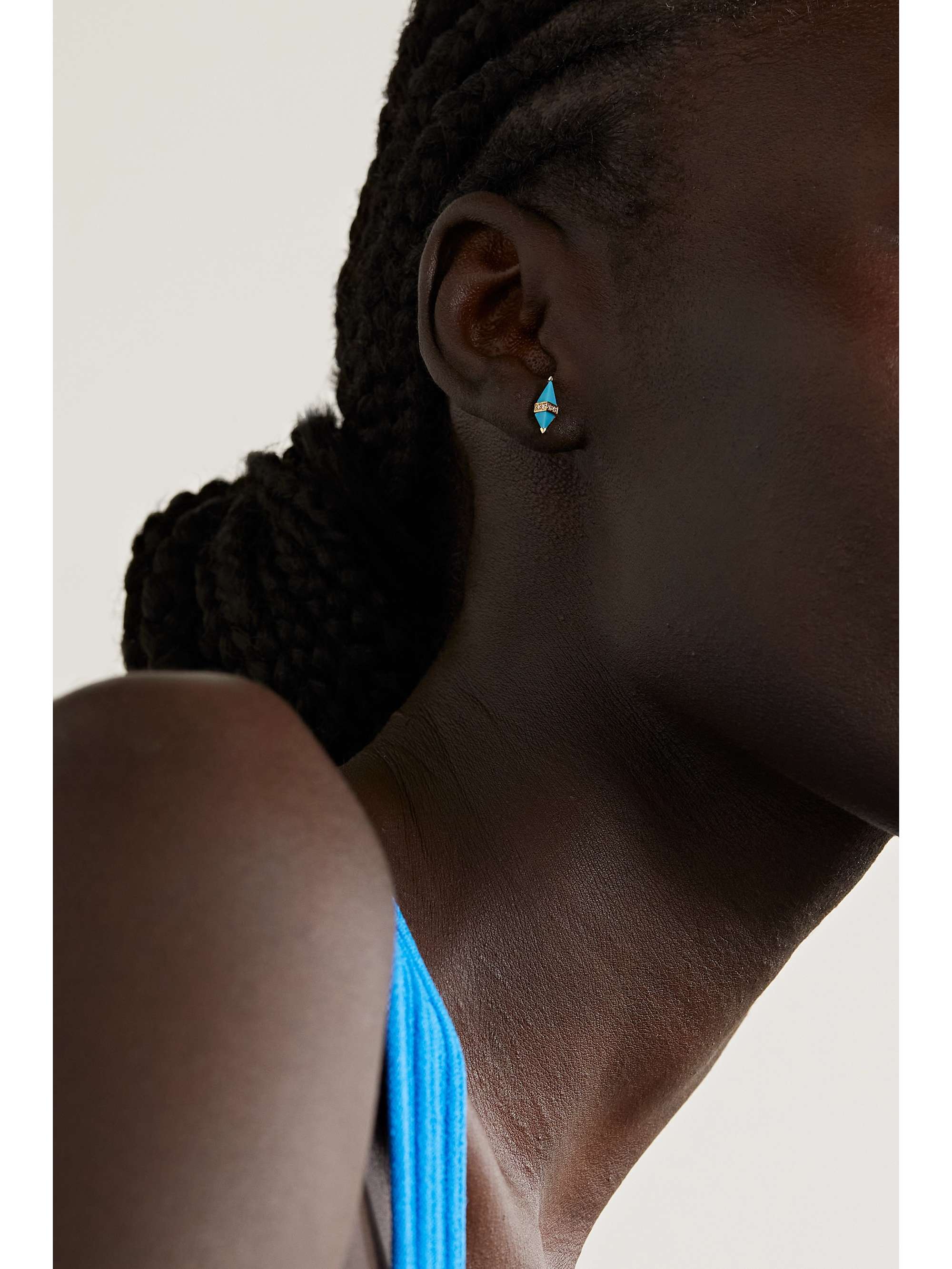 SORELLINA Pietra 18-karat gold, lapis lazuli and diamond earrings