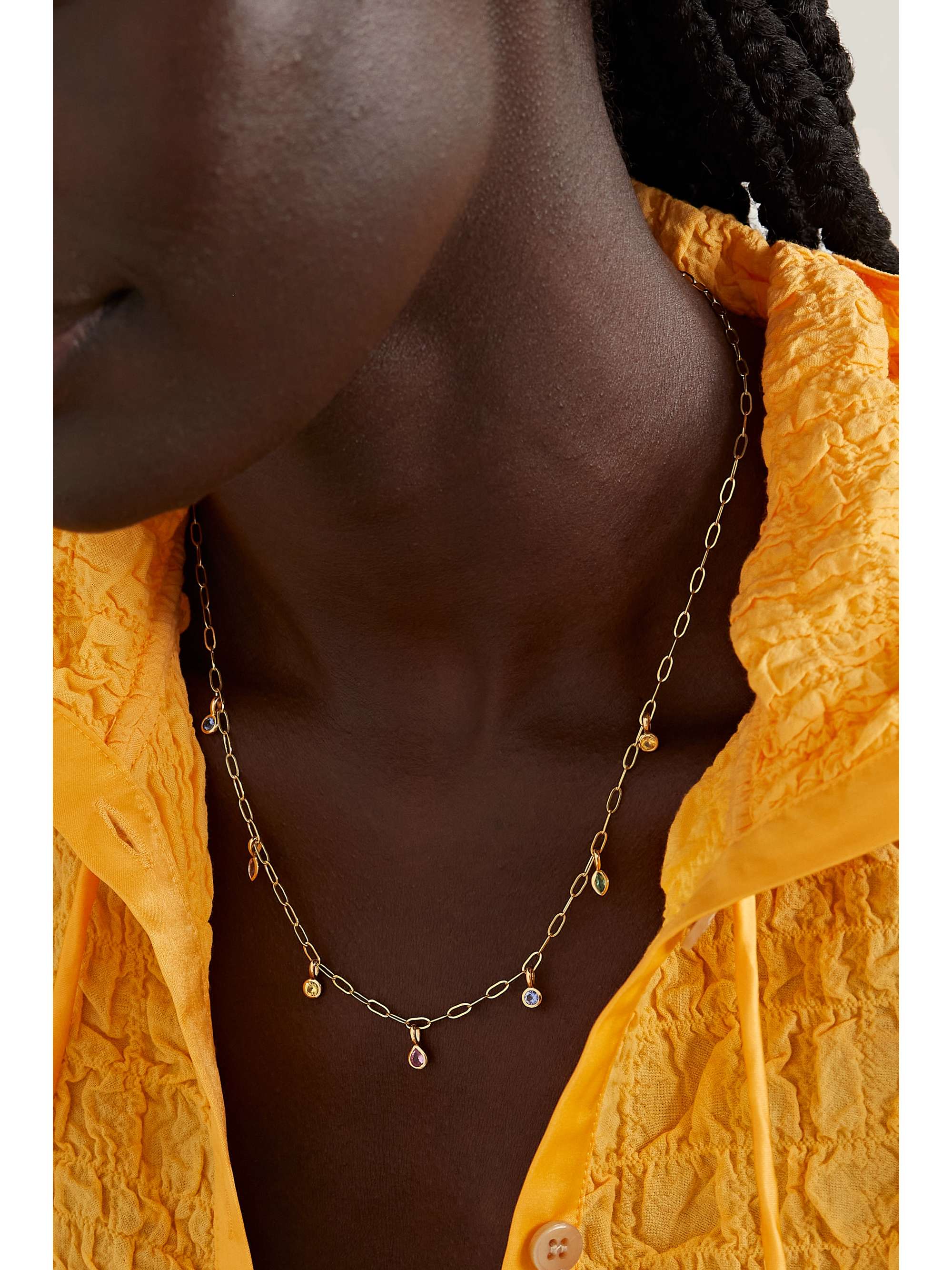 SORELLINA Monroe 18-karat gold sapphire necklace