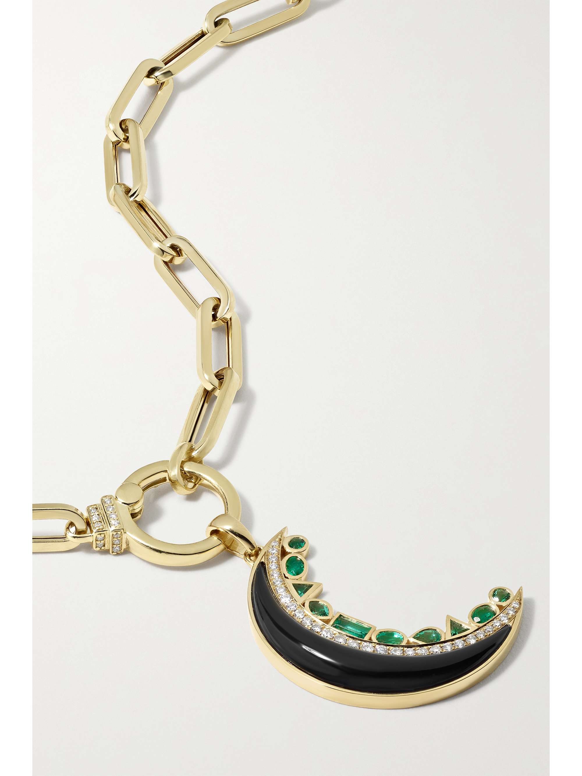 SORELLINA Crescent 18-karat gold multi-stone necklace