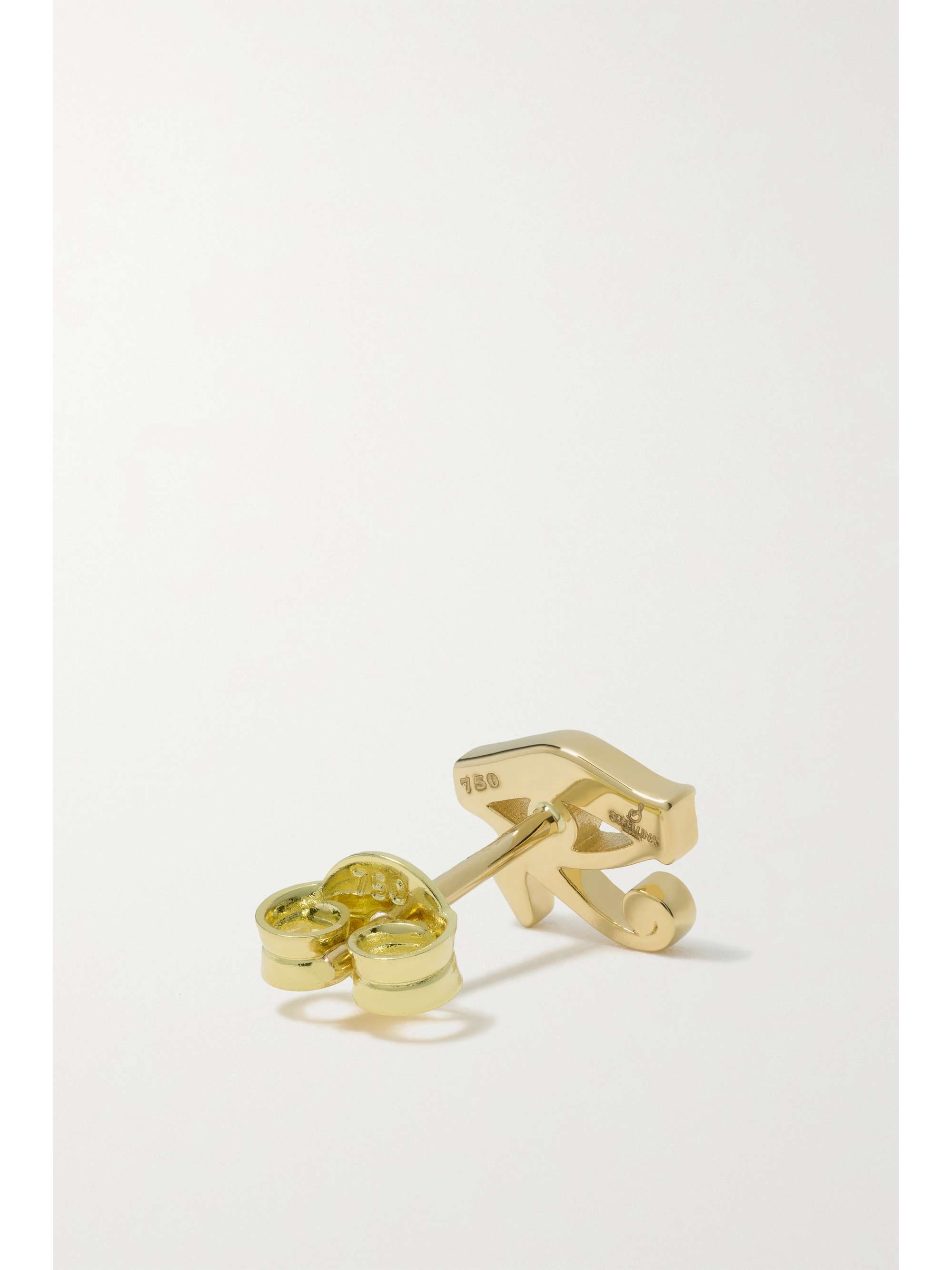 SORELLINA Eye of Horus 18-karat gold, rhodium, diamond and turquoise earrings