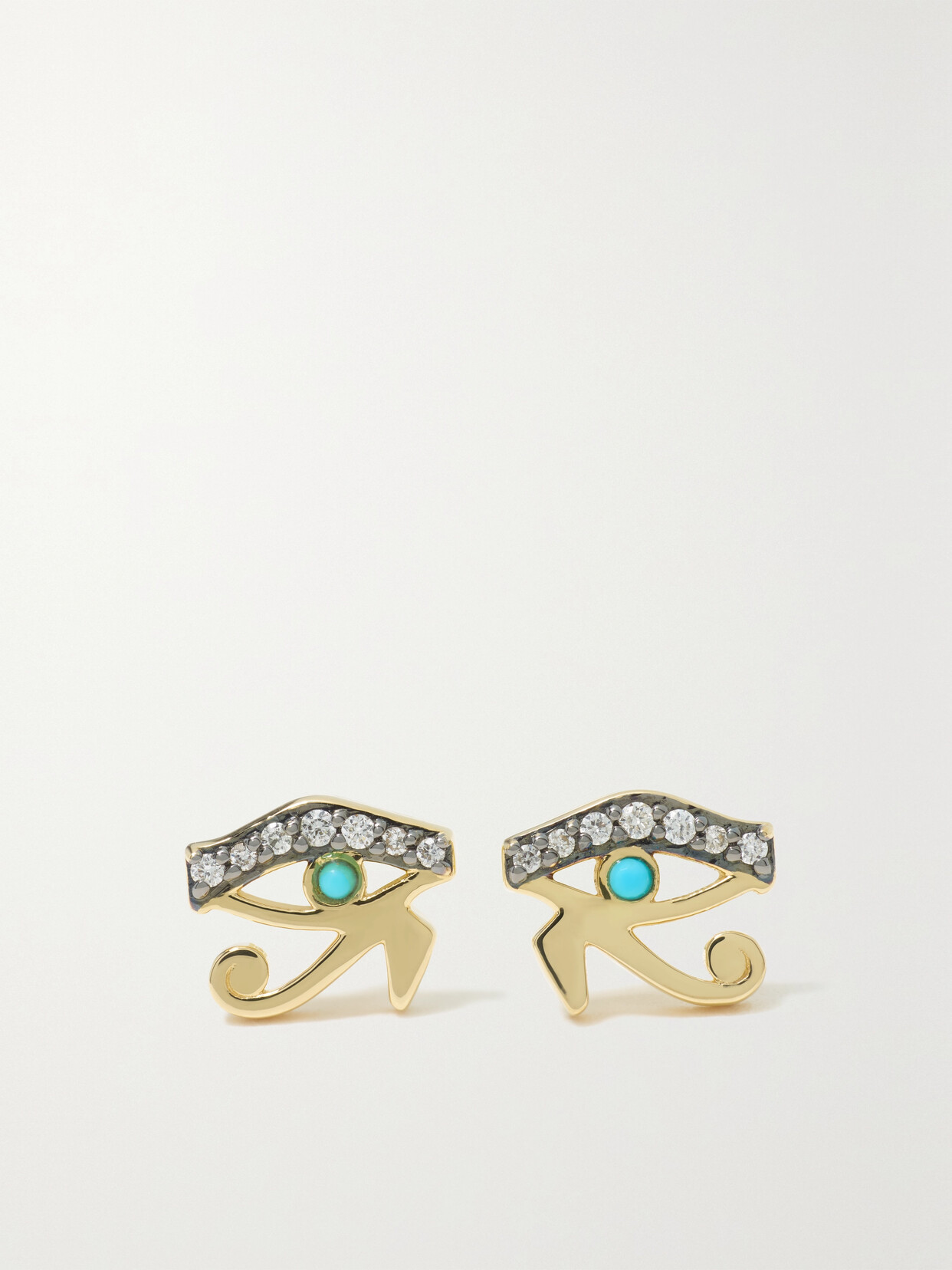 Sorellina Women's 18k Yellow Gold, Turquoise & Diamond Eye Of Horus Stud Earrings