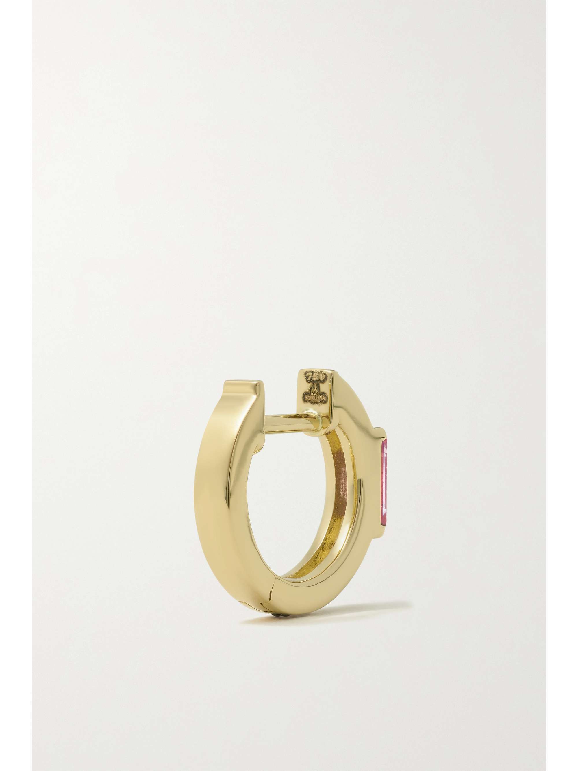 SORELLINA Otto 18-karat gold, diamond and emerald hoop earrings